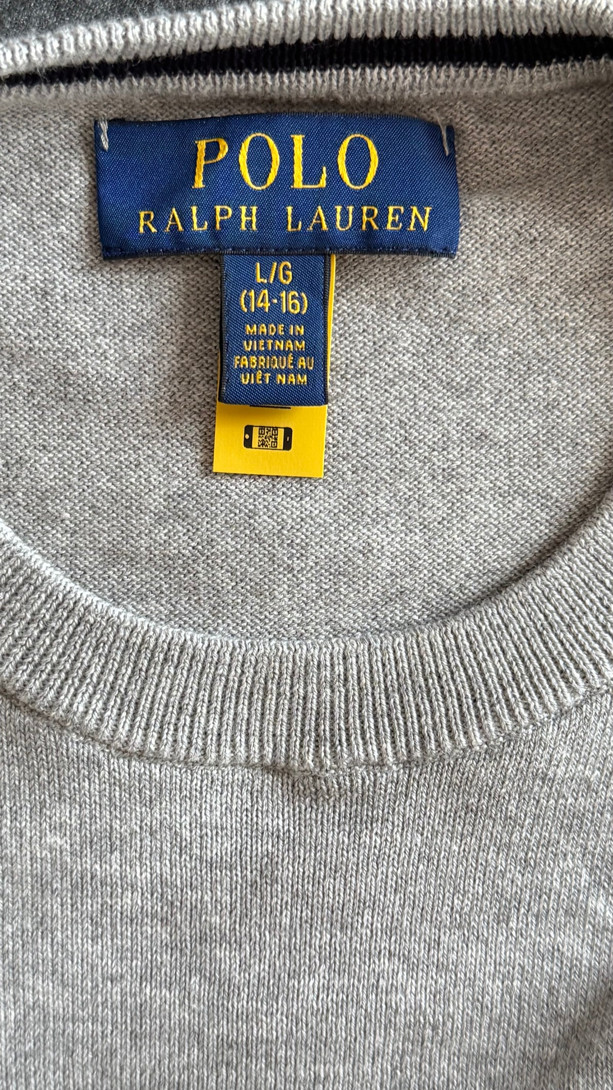 Pull col rond gris Ralph Lauren - S