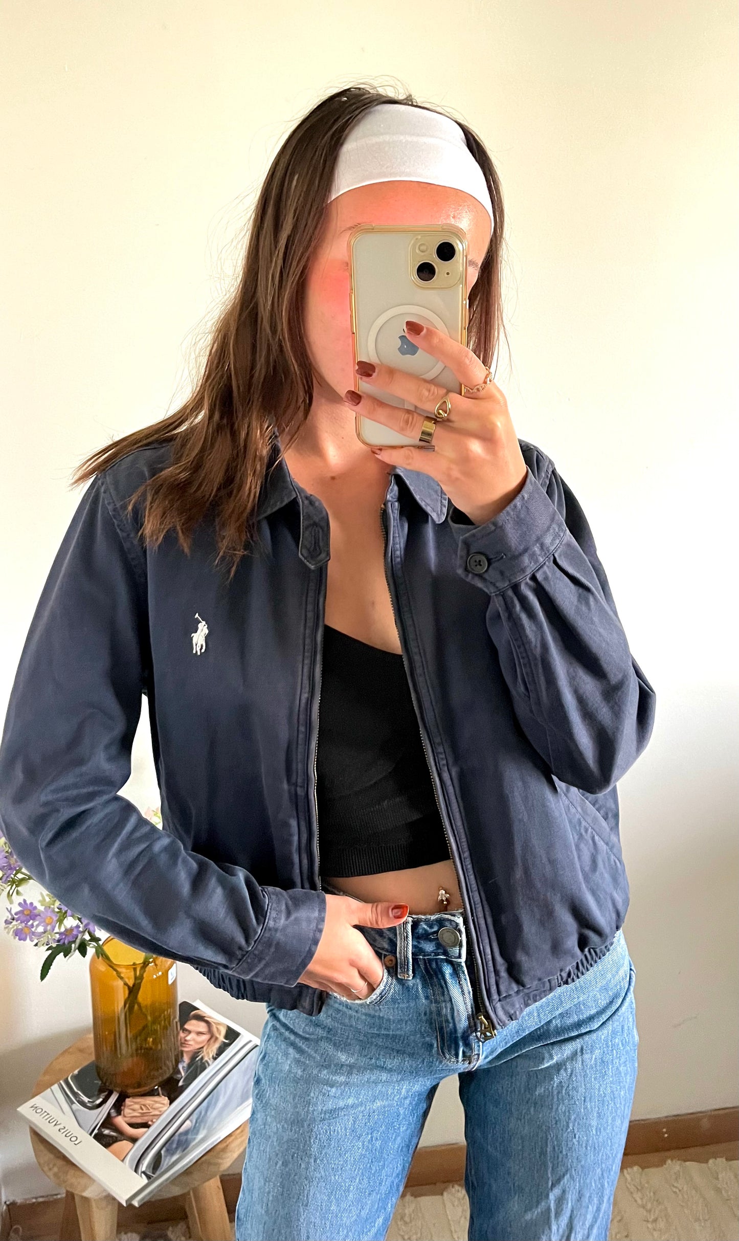 Veste toile de coton marine Ralph Lauren - M