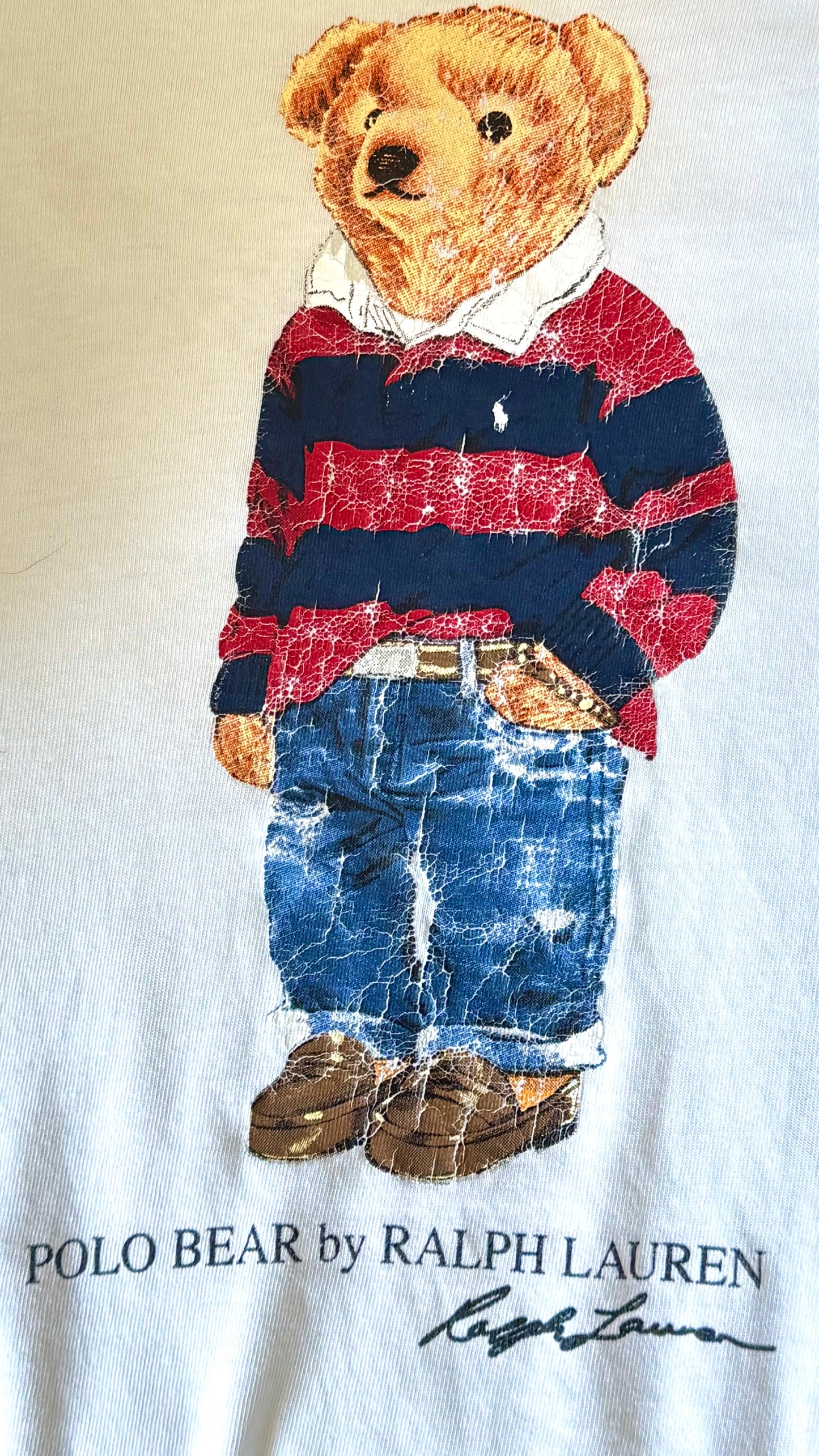 T-shirt nounours blanc Ralph Lauren - S homme / M-L femme