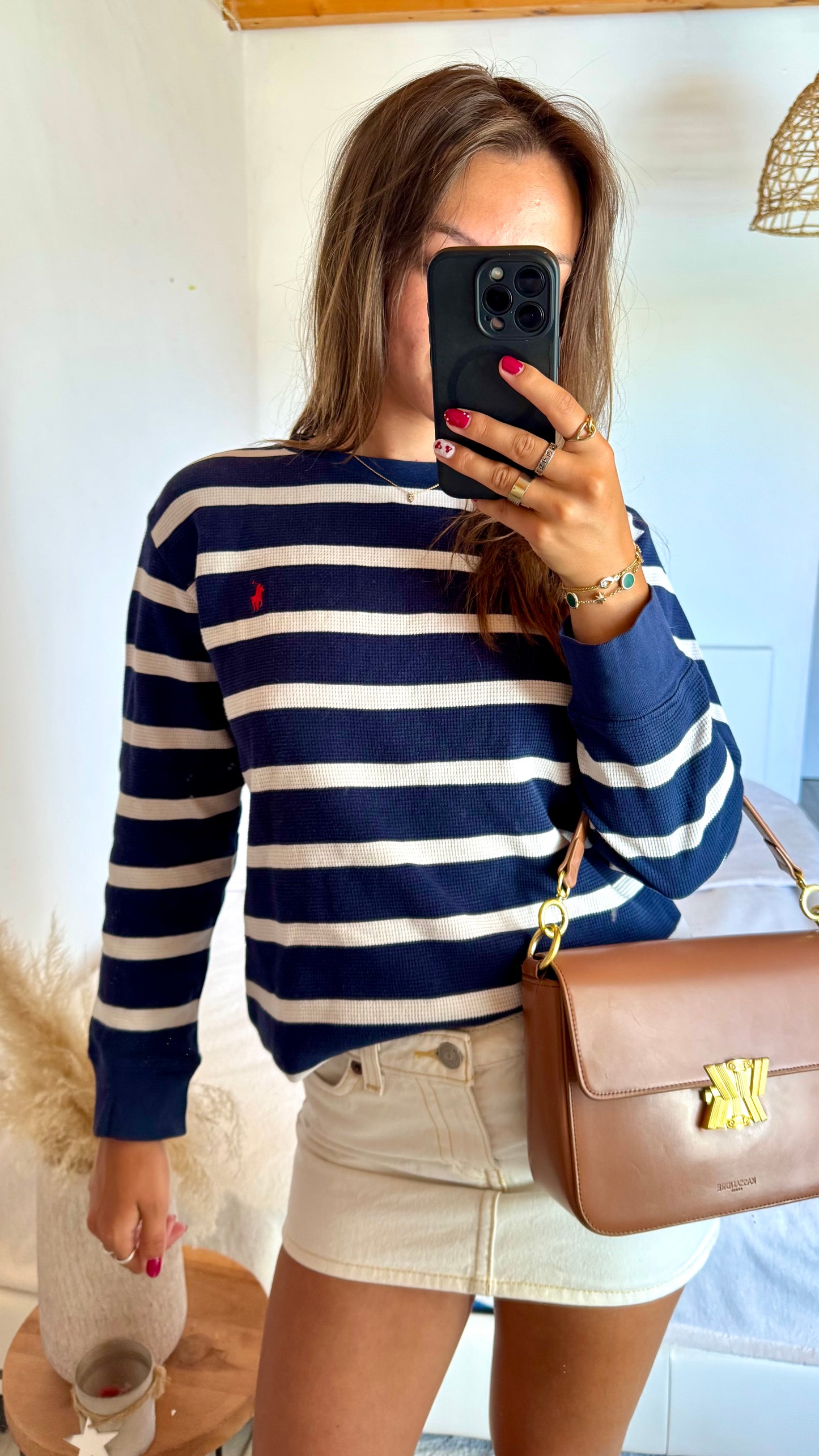 Pull col rond marinière Ralph Lauren - XS/S