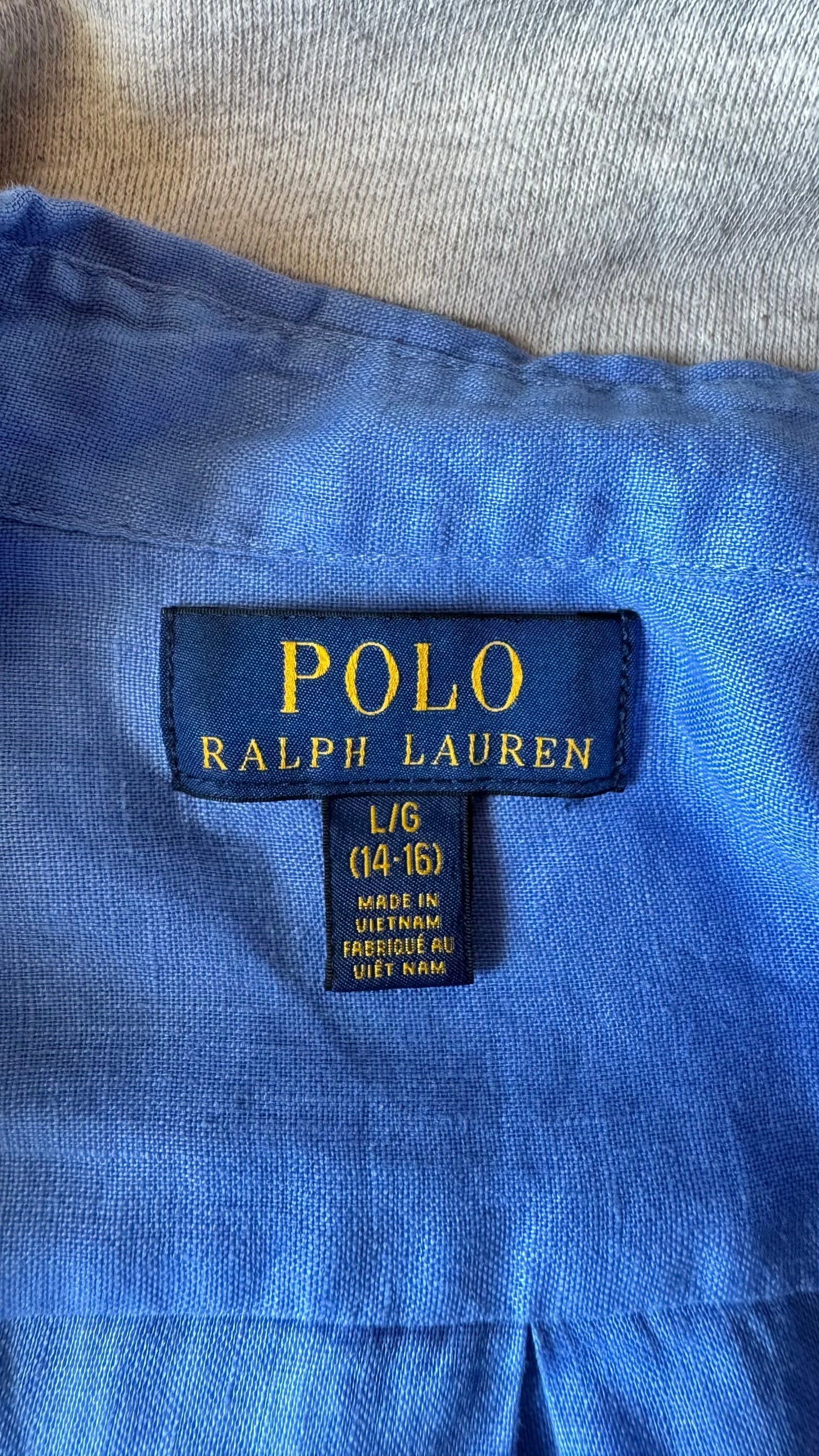 Chemise en lin bleu pastel Ralph Lauren - S