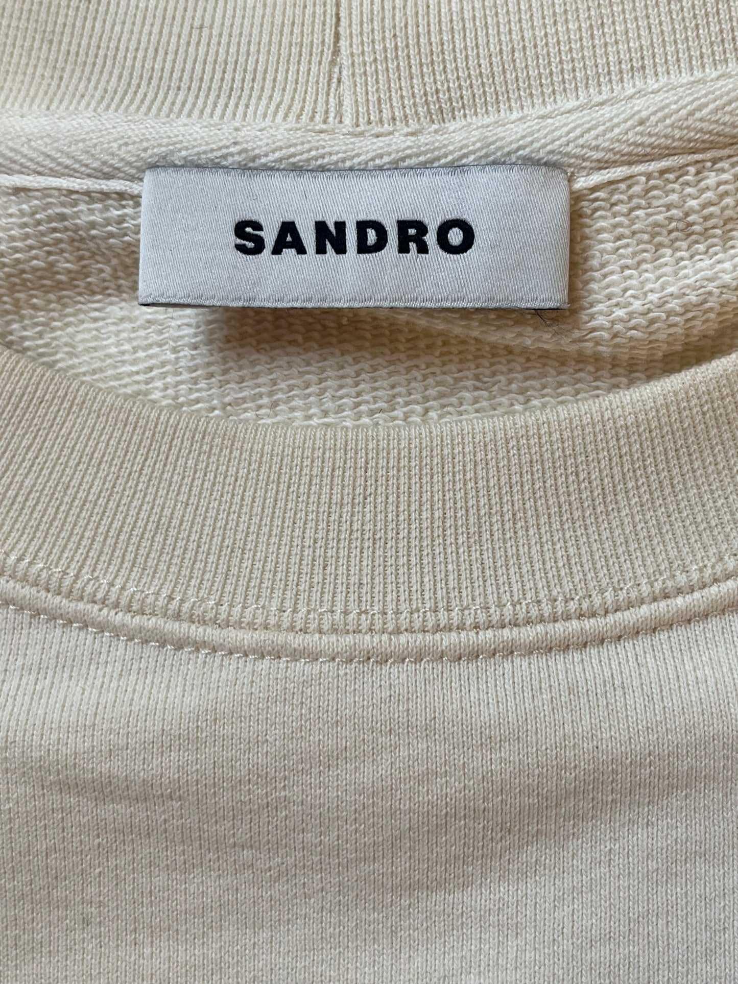 Sweat col rond écru Sandro - S homme / M femme