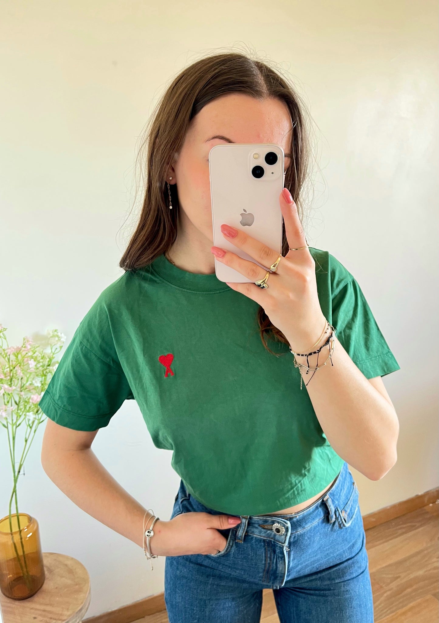 T-shirt vert Ami Paris - S