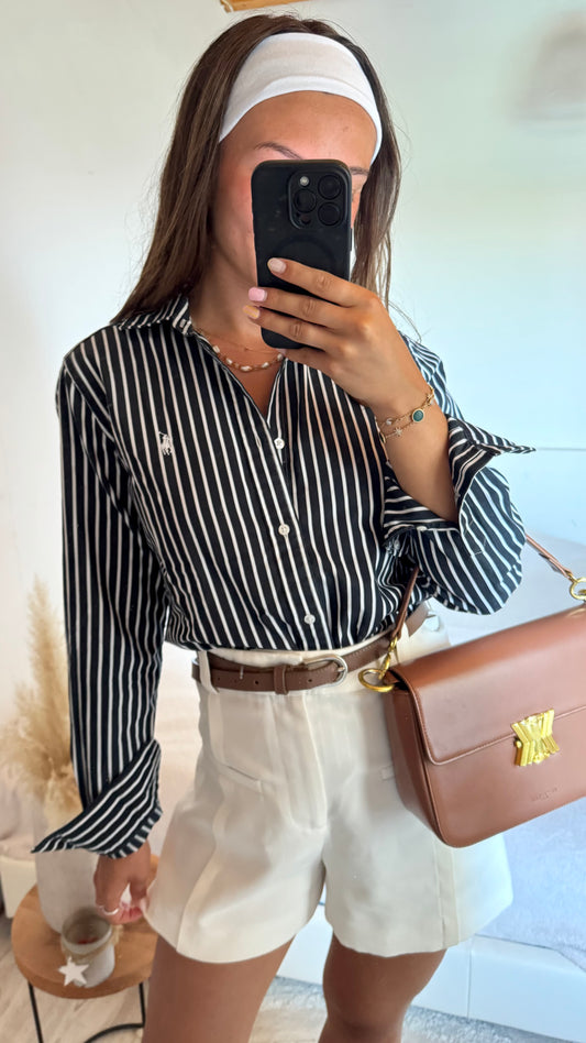 Chemise noire à rayures Ralph Lauren - S/M