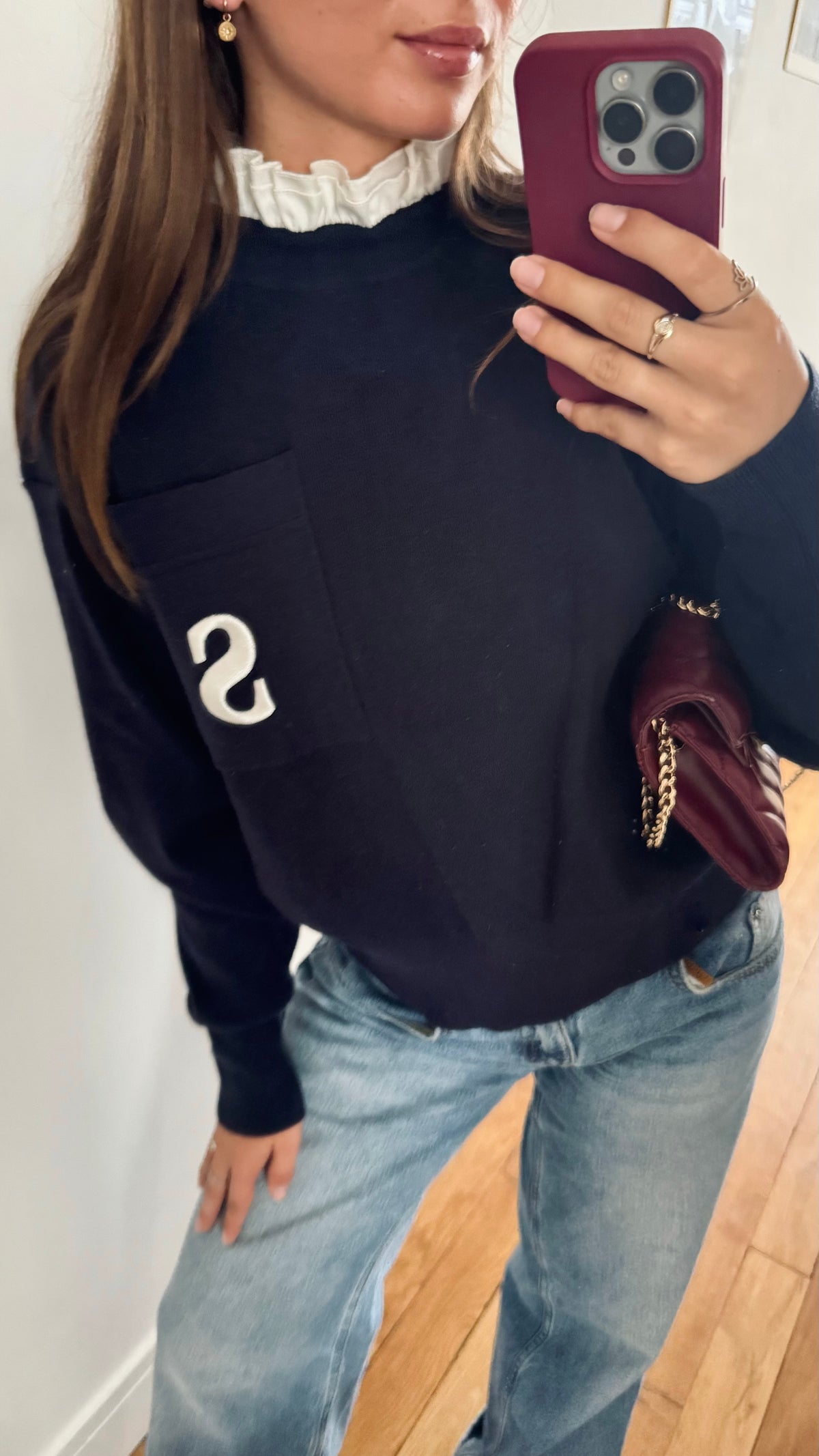 Pull marine à col Sandro - S