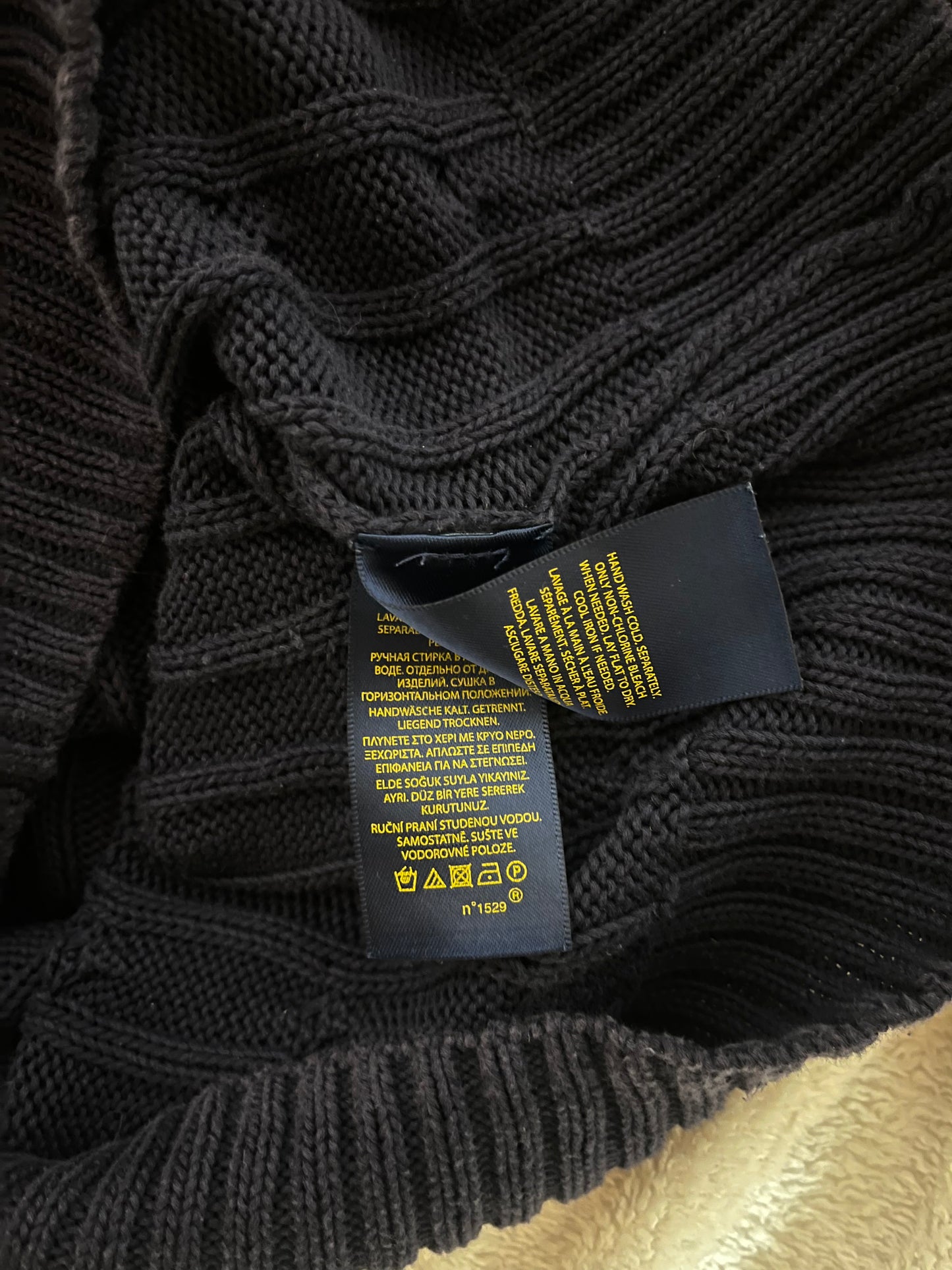 Pull torsadé bleu marine Ralph Lauren - M