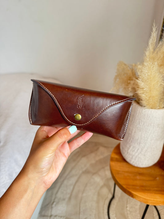Étui à lunette en cuir Ralph Lauren