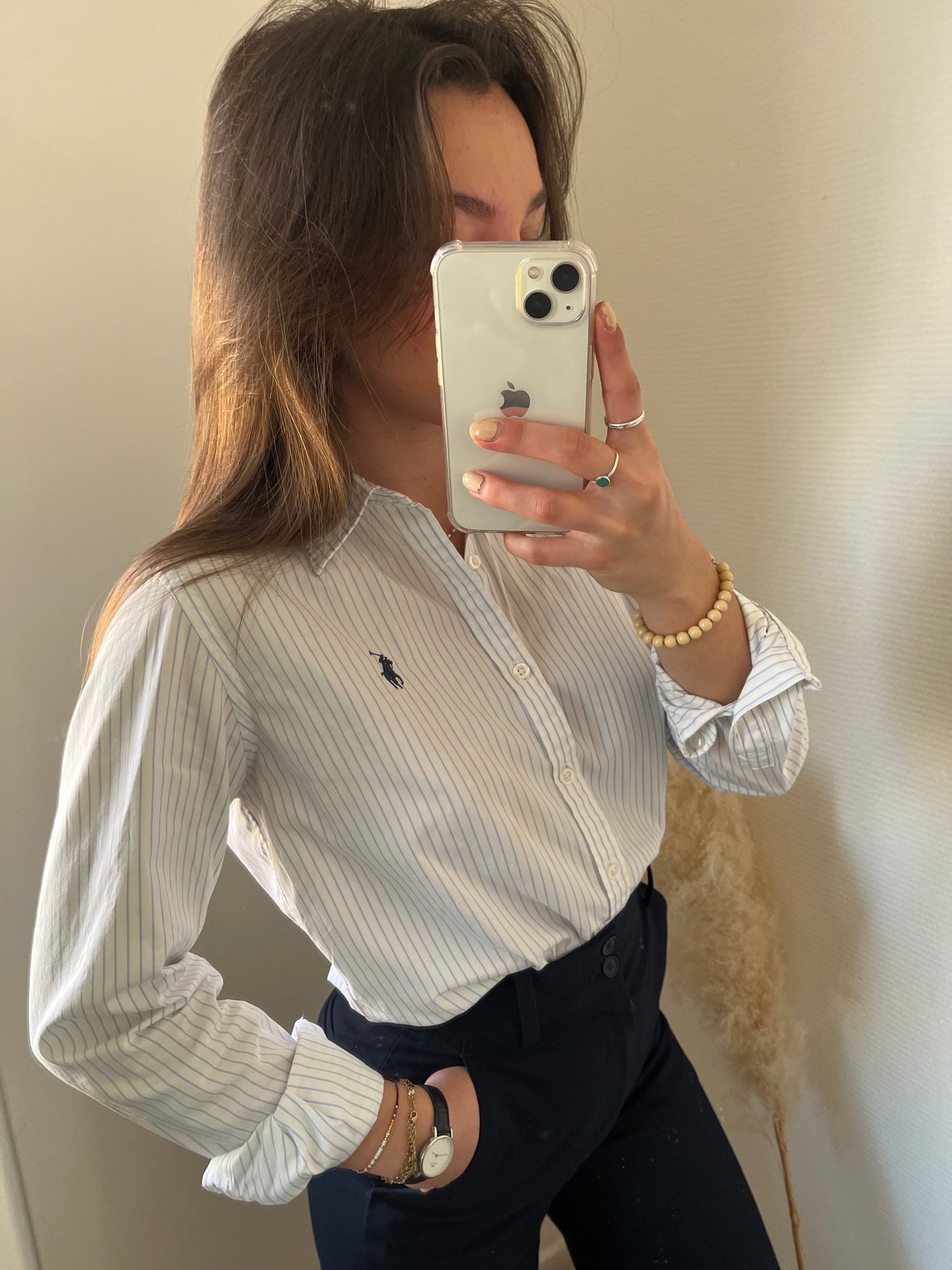 Chemise blanche rayée Ralph Lauren - M