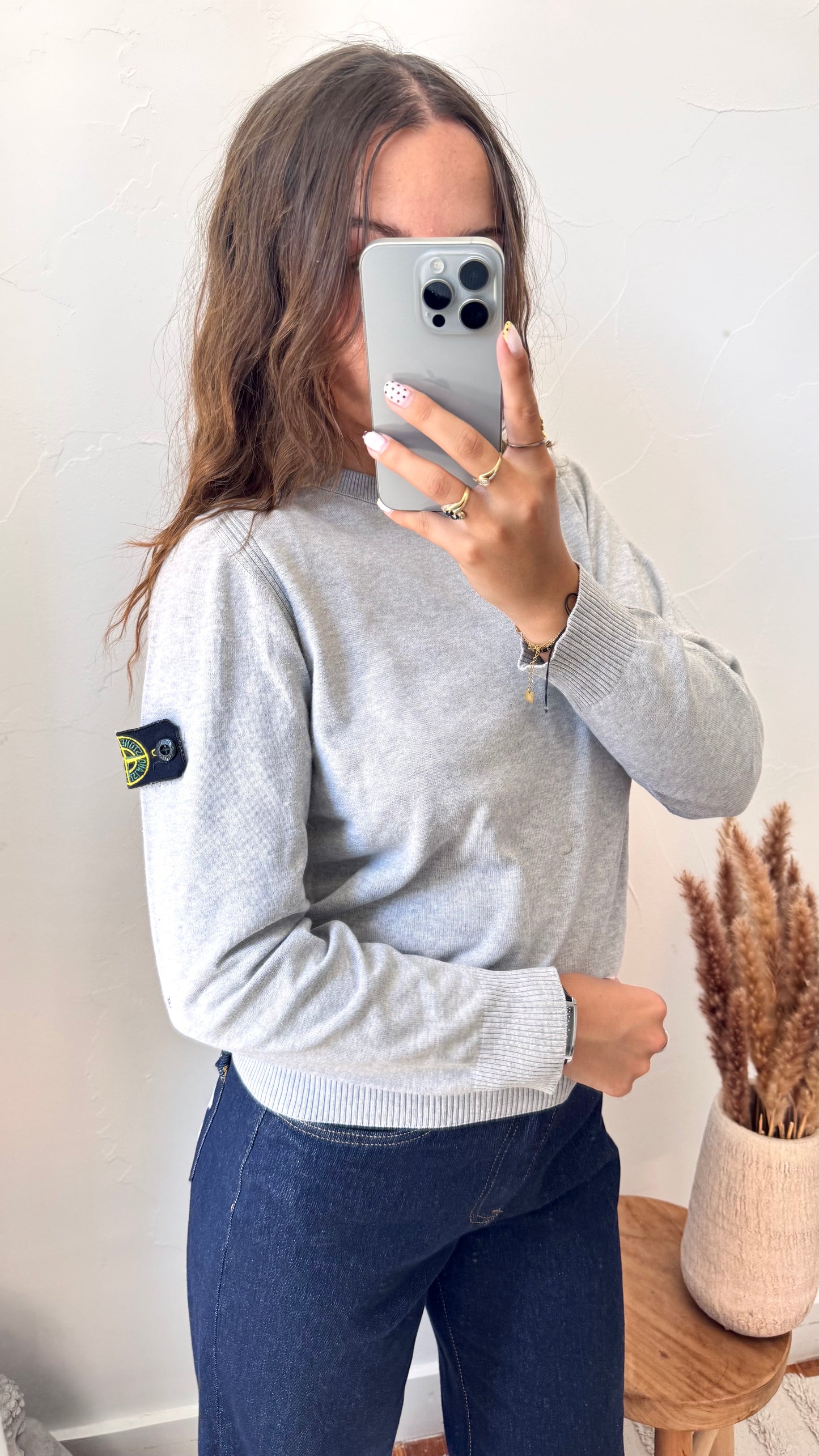 Pull léger gris Stone Island - XS