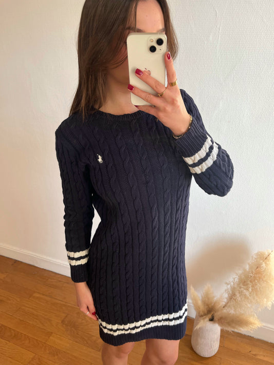 Robe torsadé Ralph Lauren bleu marine - S