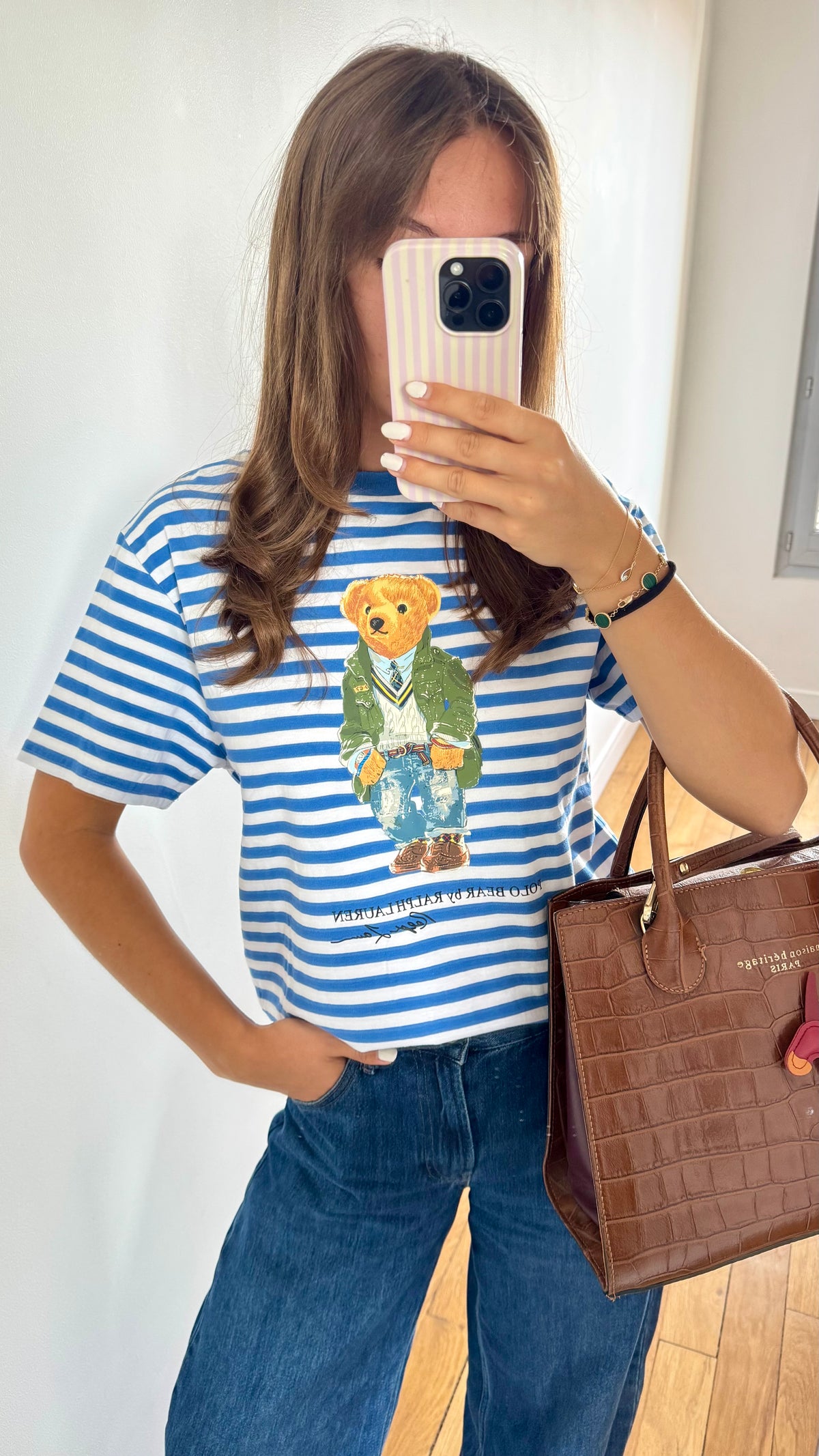T-shirt marinière nounours Ralph Lauren - M
