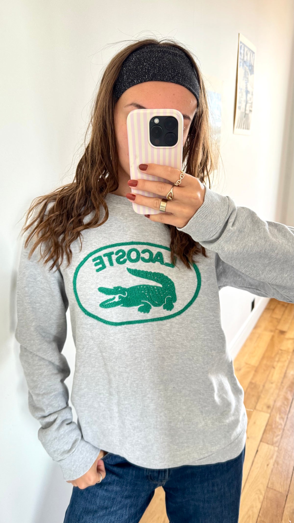 Sweat gris Lacoste - S