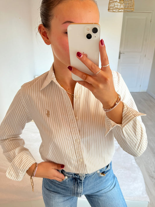 Chemise à rayures dorées Ralph Lauren - S