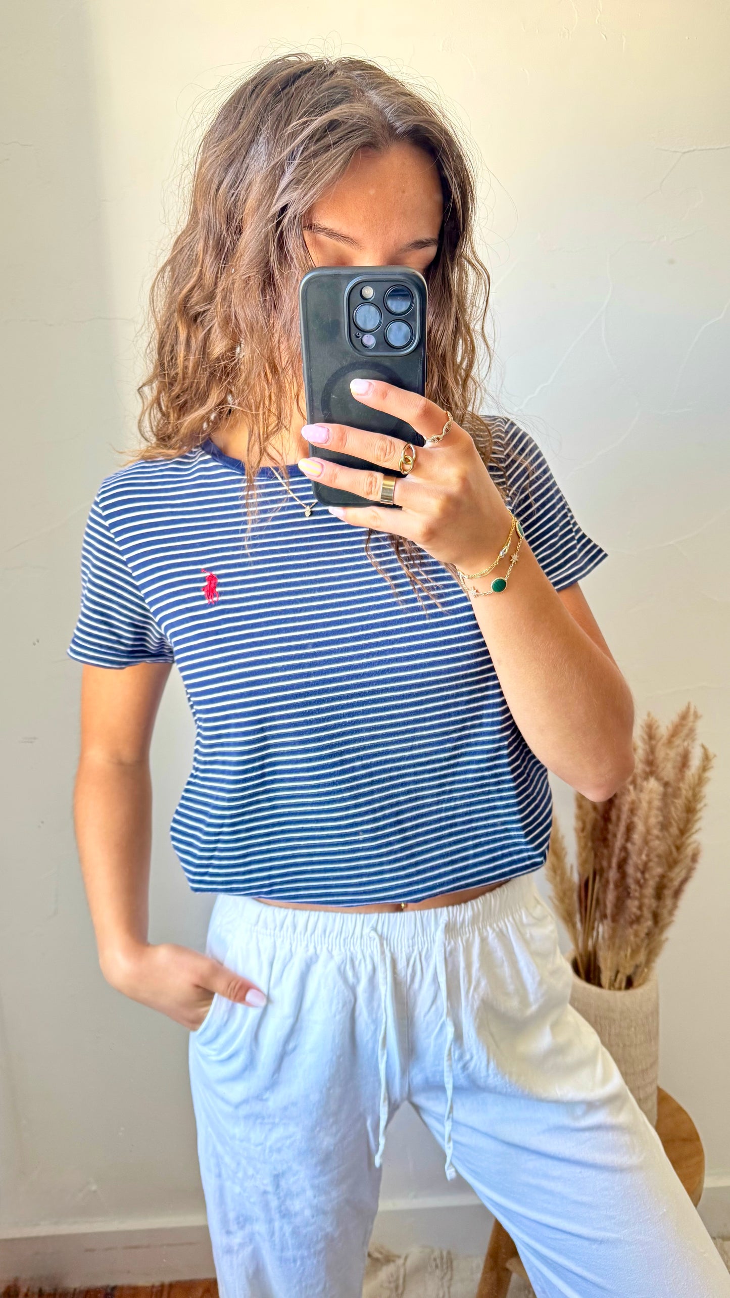 T-shirt rayé marine Ralph Lauren - M