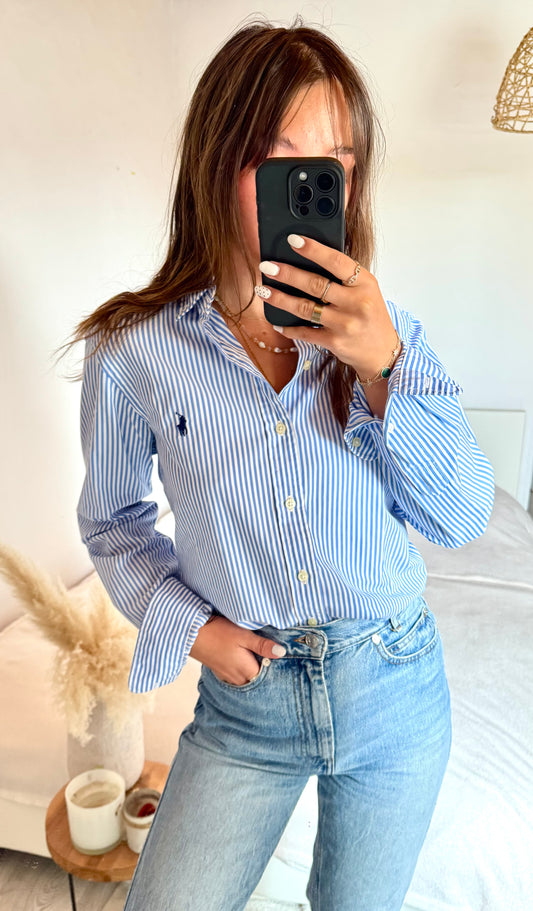 Chemise à rayures bleues Ralph Lauren - XS homme / S-M femme