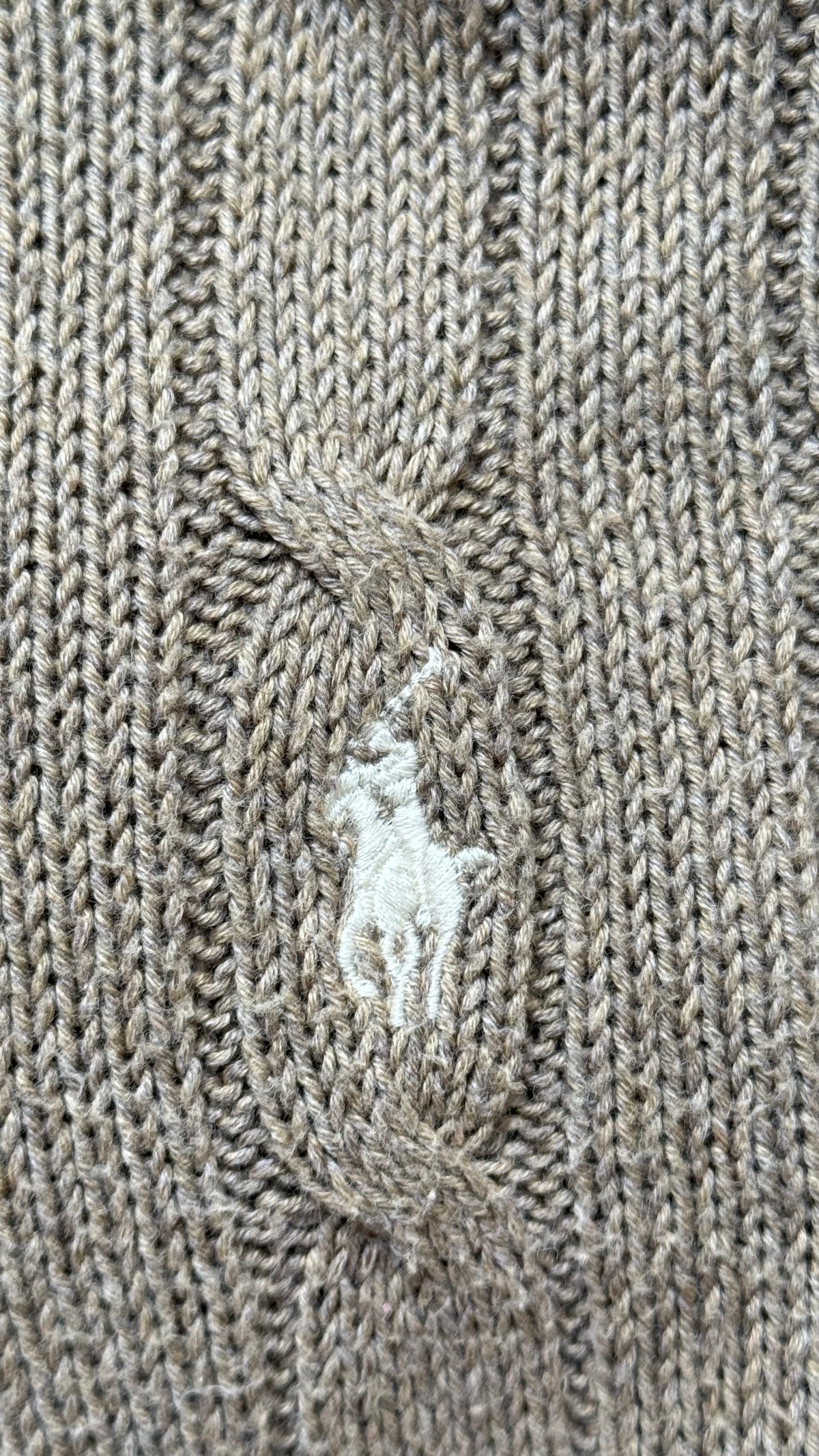 Pull col rond torsadé beige Ralph Lauren - XS/S