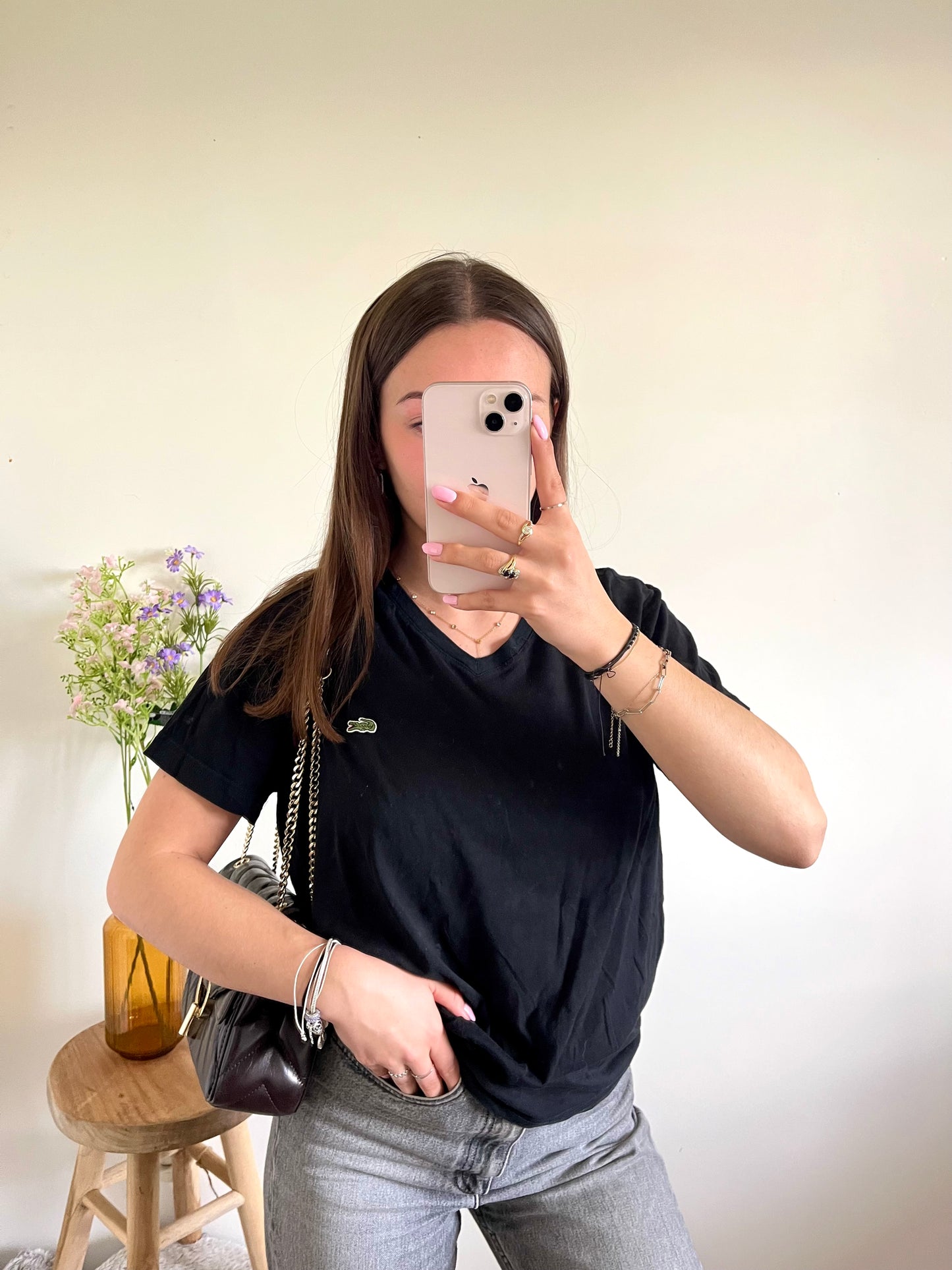 T-shirt noir Lacoste - M