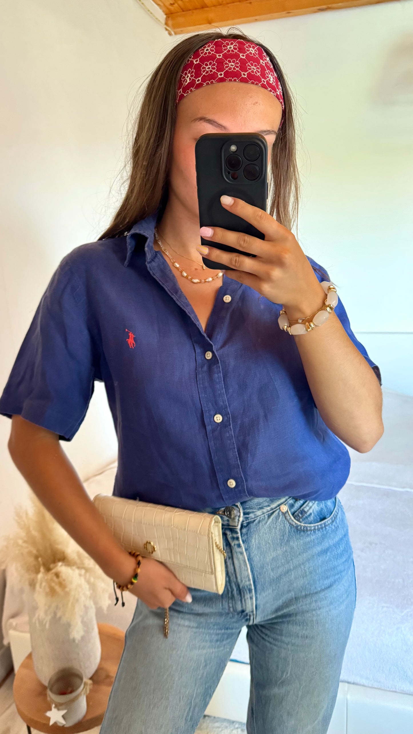 Chemise en lin marine Ralph Lauren - S homme / M-L femme