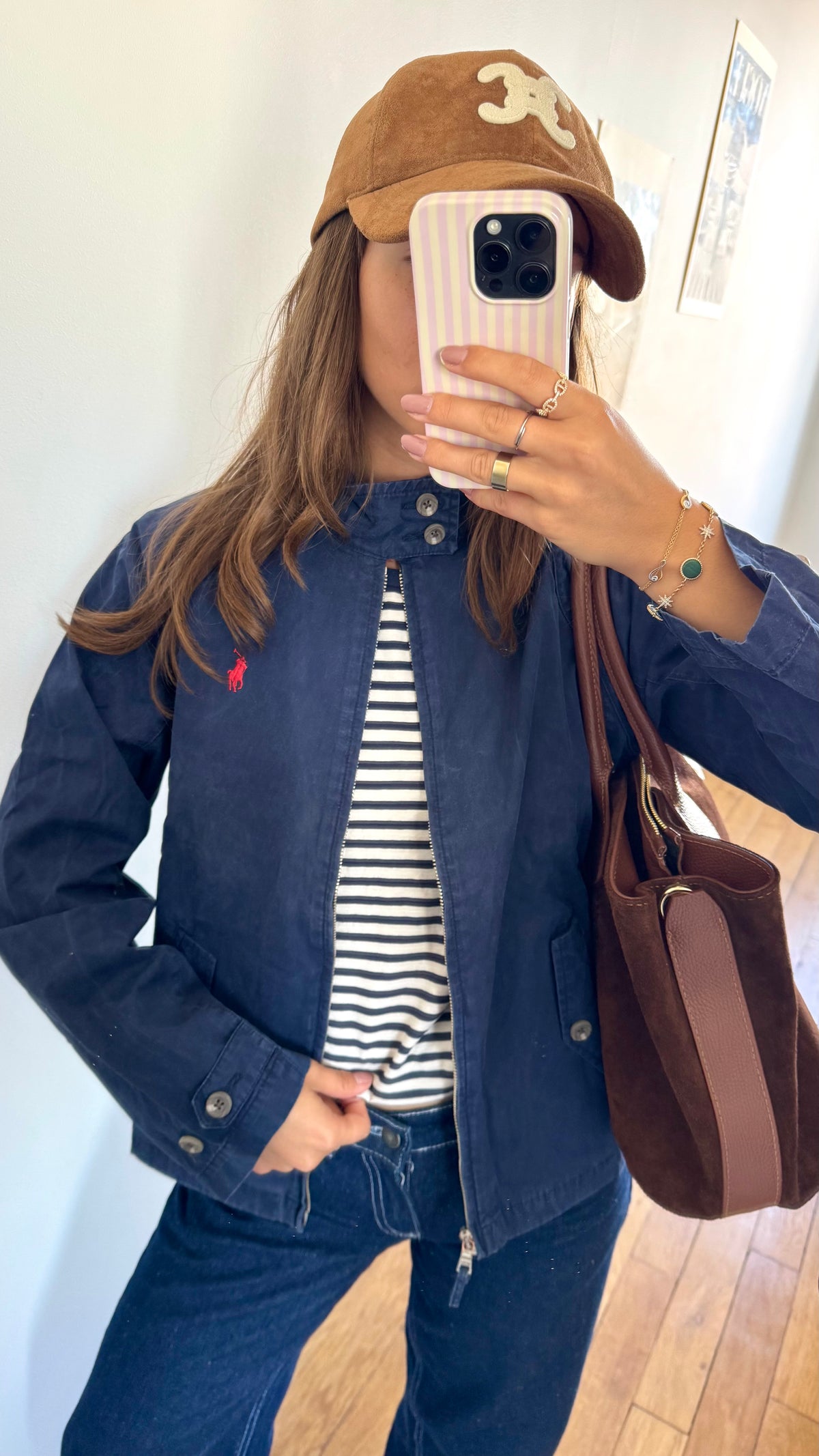 Veste vintage toile de coton marine Ralph Lauren - S