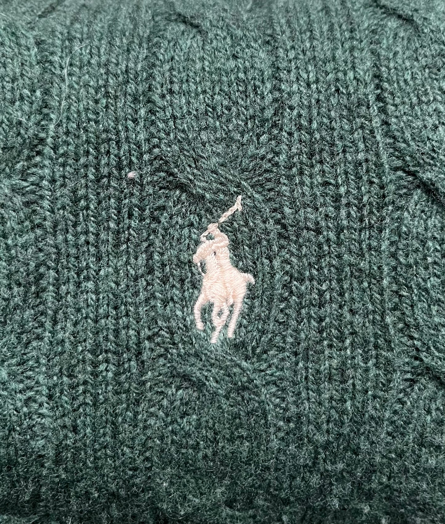 Pull torsadé laine cachemire vert sapin Ralph Lauren - S