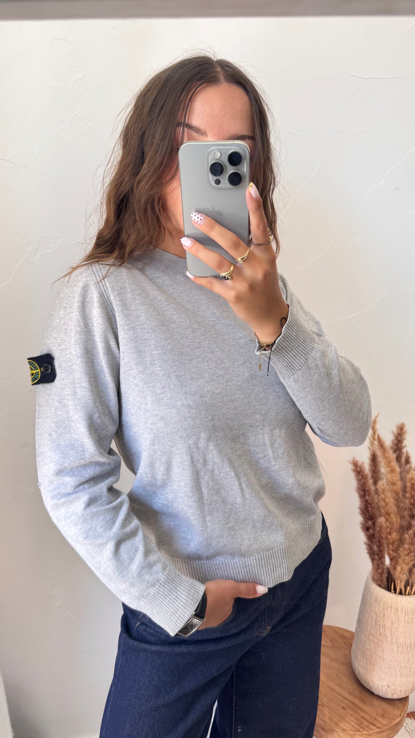 Pull léger gris Stone Island - XS