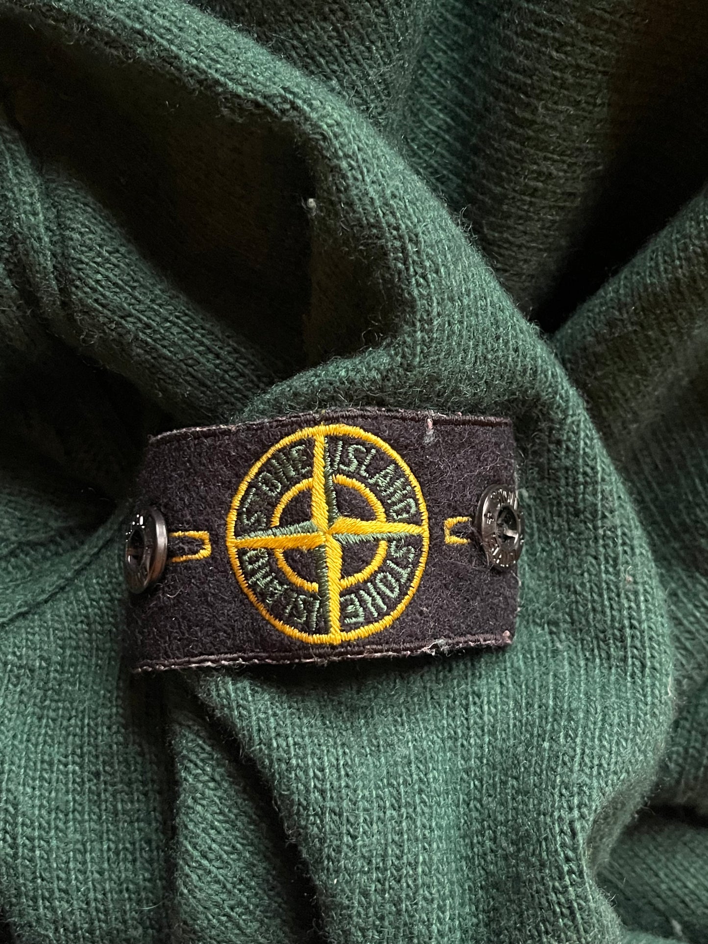 Pull vert sapin en laine Stone Island - S
