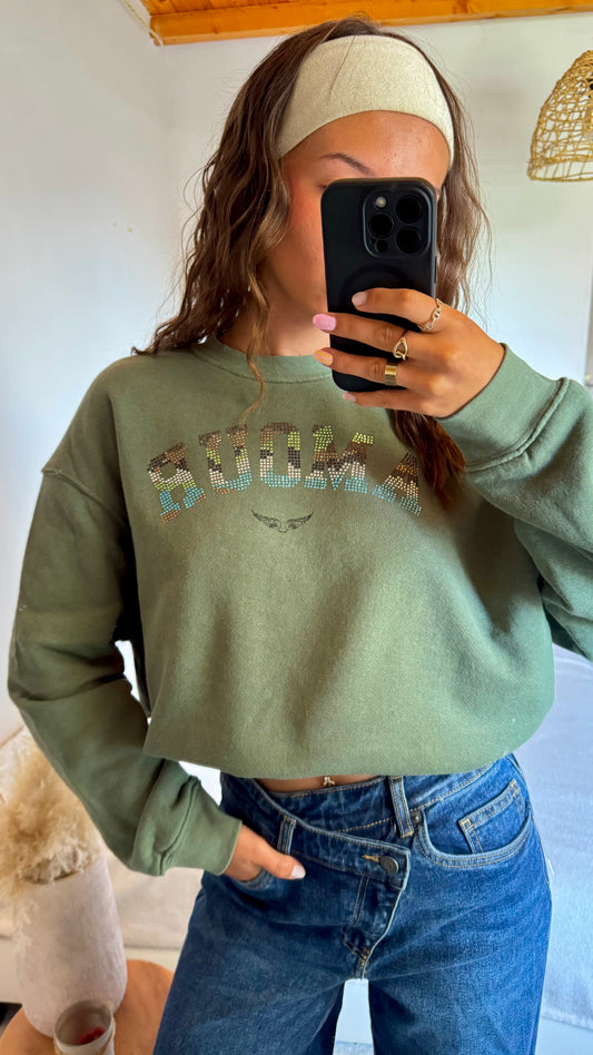 Sweat vert a strass Zadig & Voltaire - M