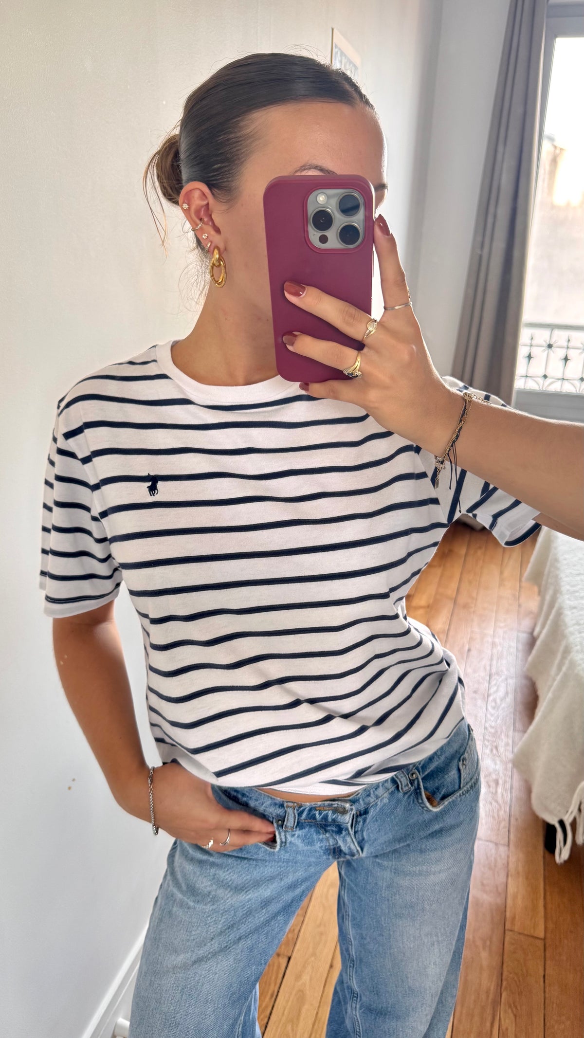 T-shirt à rayures Ralph Lauren - M