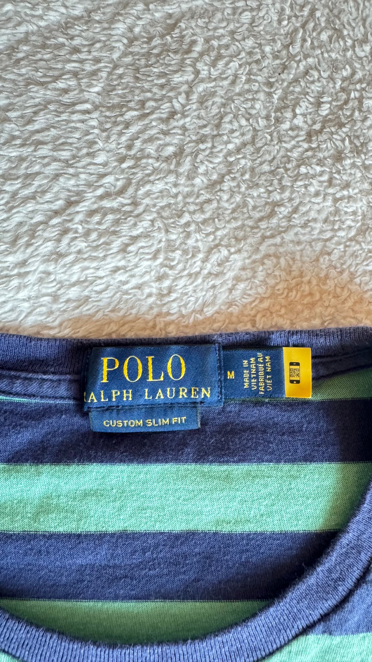 T-shirt à rayures menthe Ralph Lauren - M