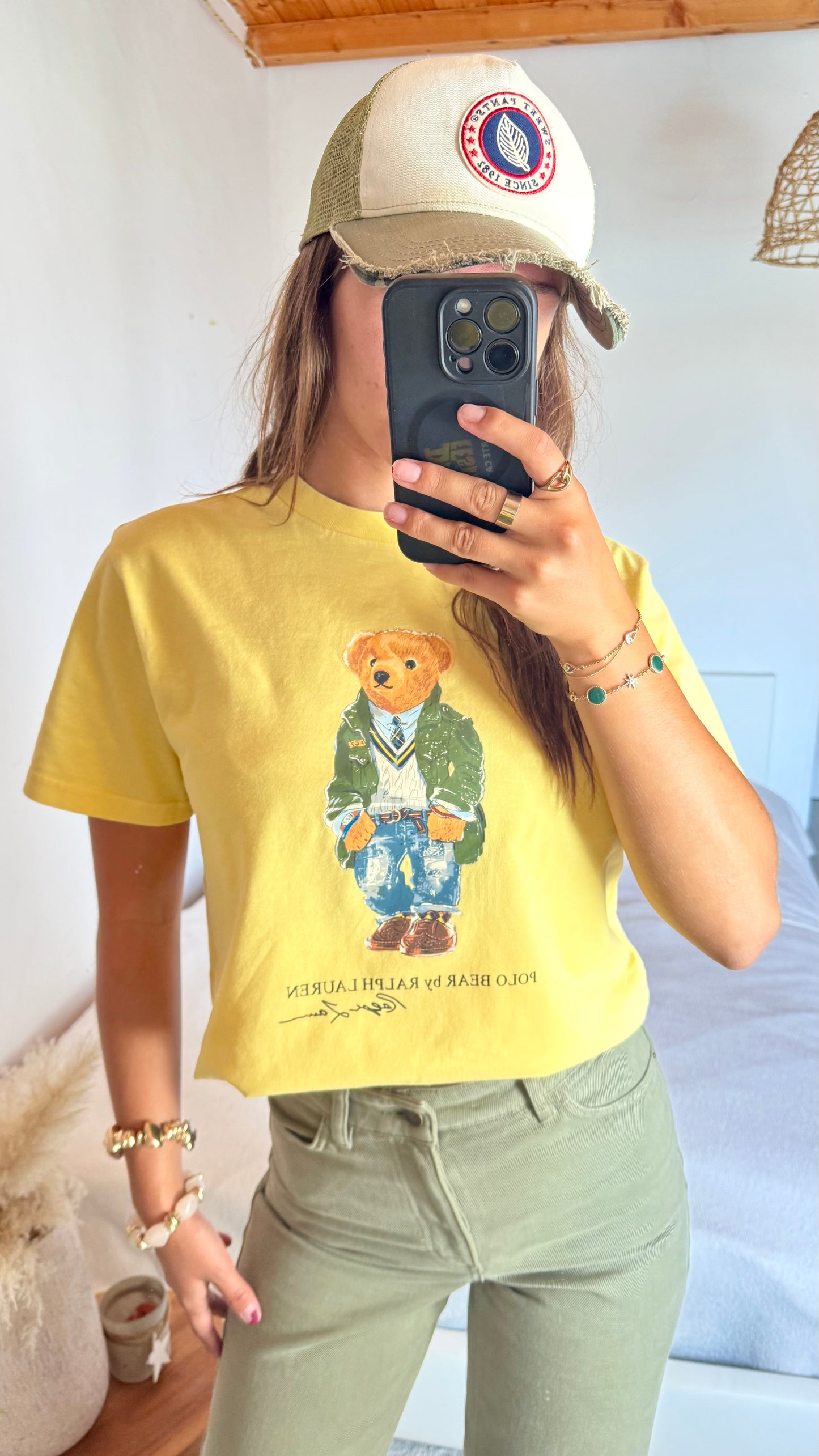 T-shirt Teddy Bear jaune Ralph Lauren - S