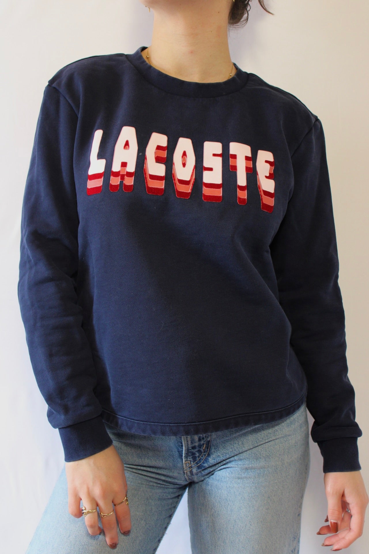 Pull bleu marine Lacoste - S