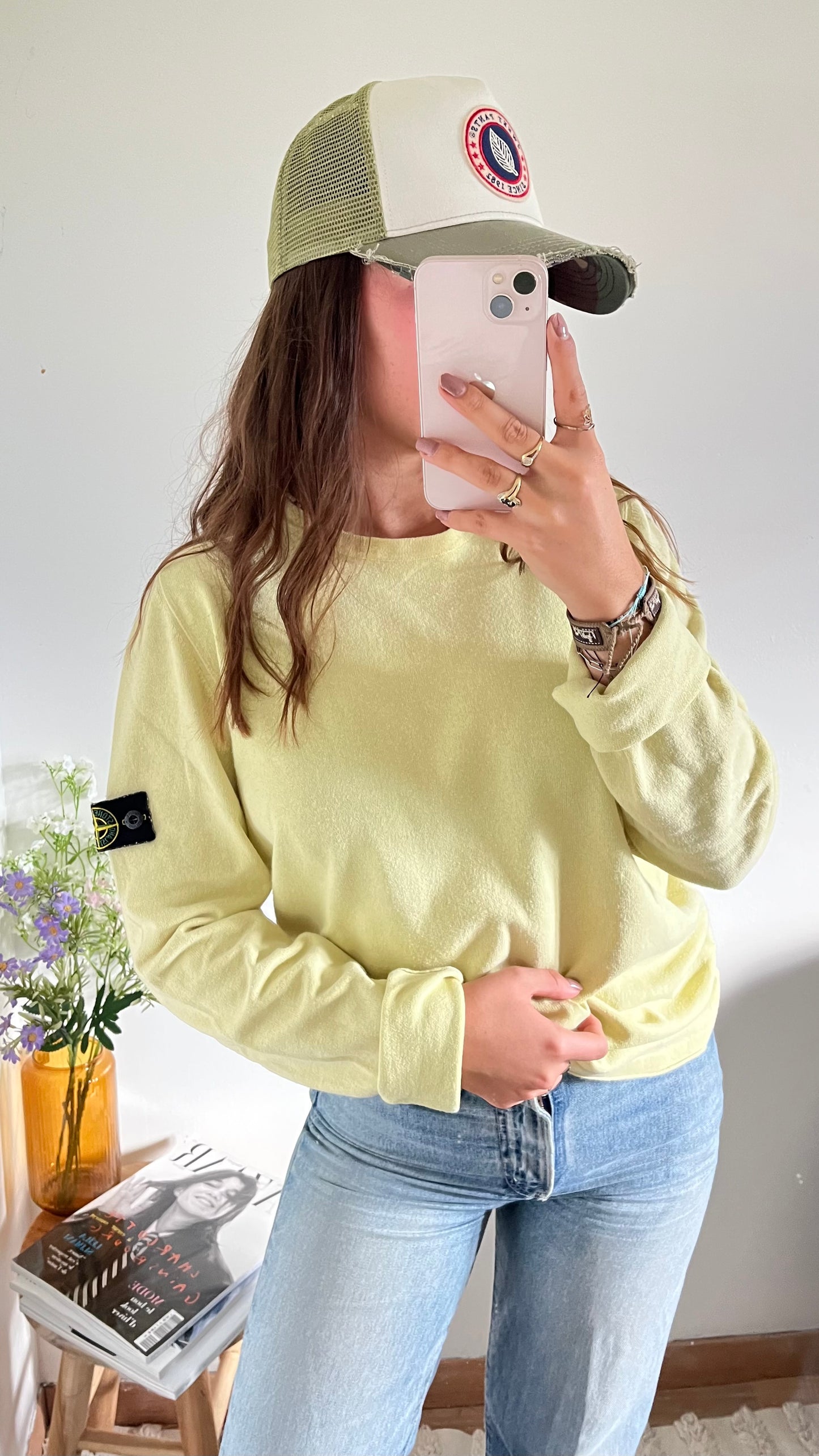 Pull jaune pastel Stone Island - M