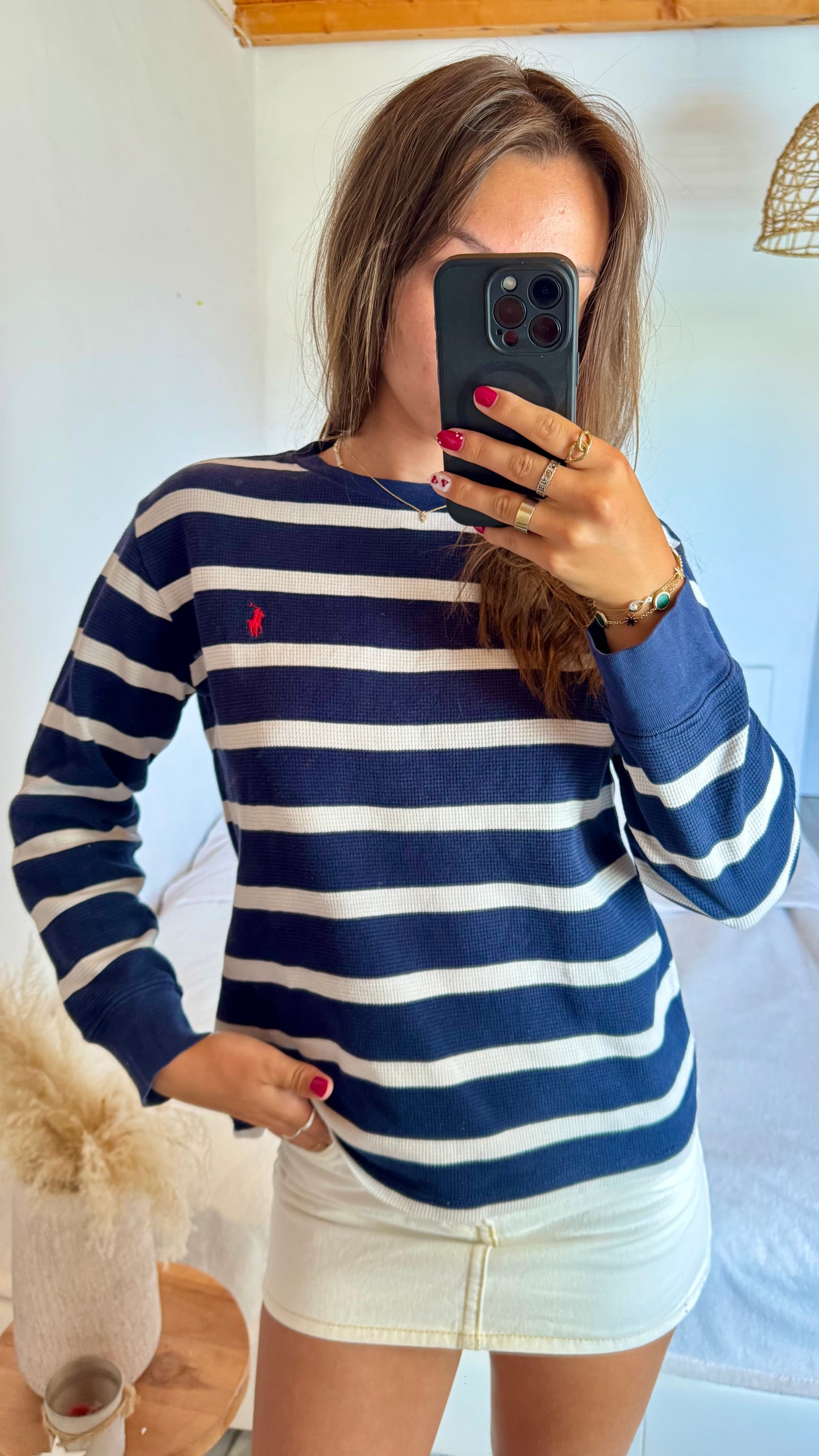 Pull col rond marinière Ralph Lauren - XS/S