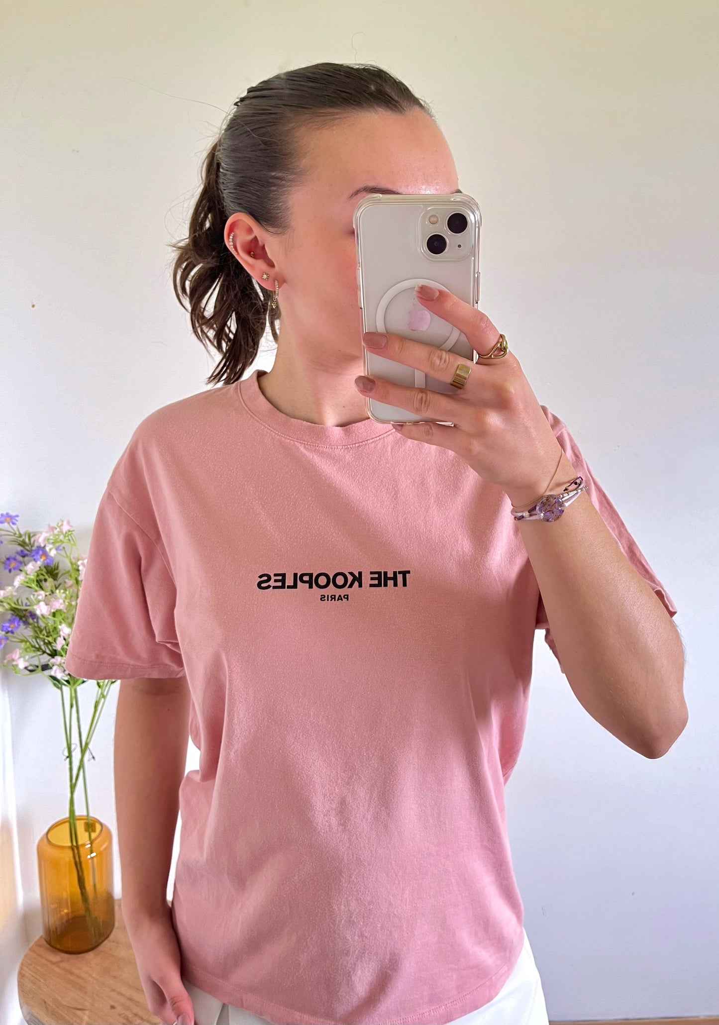 T-shirt rose saumon The Kooples - M
