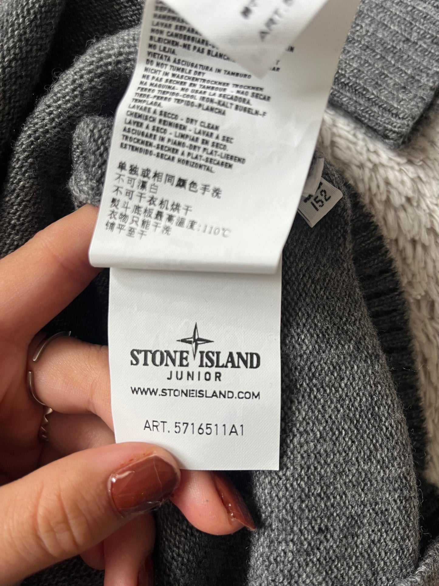 Pull en laine gris chiné Stone Island - S