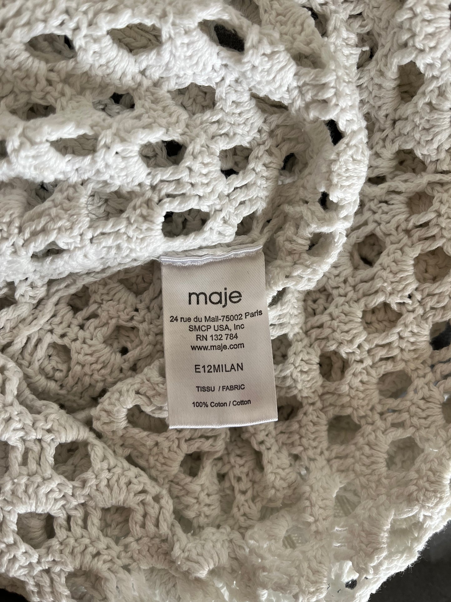 Pull crochet blanc Maje - S