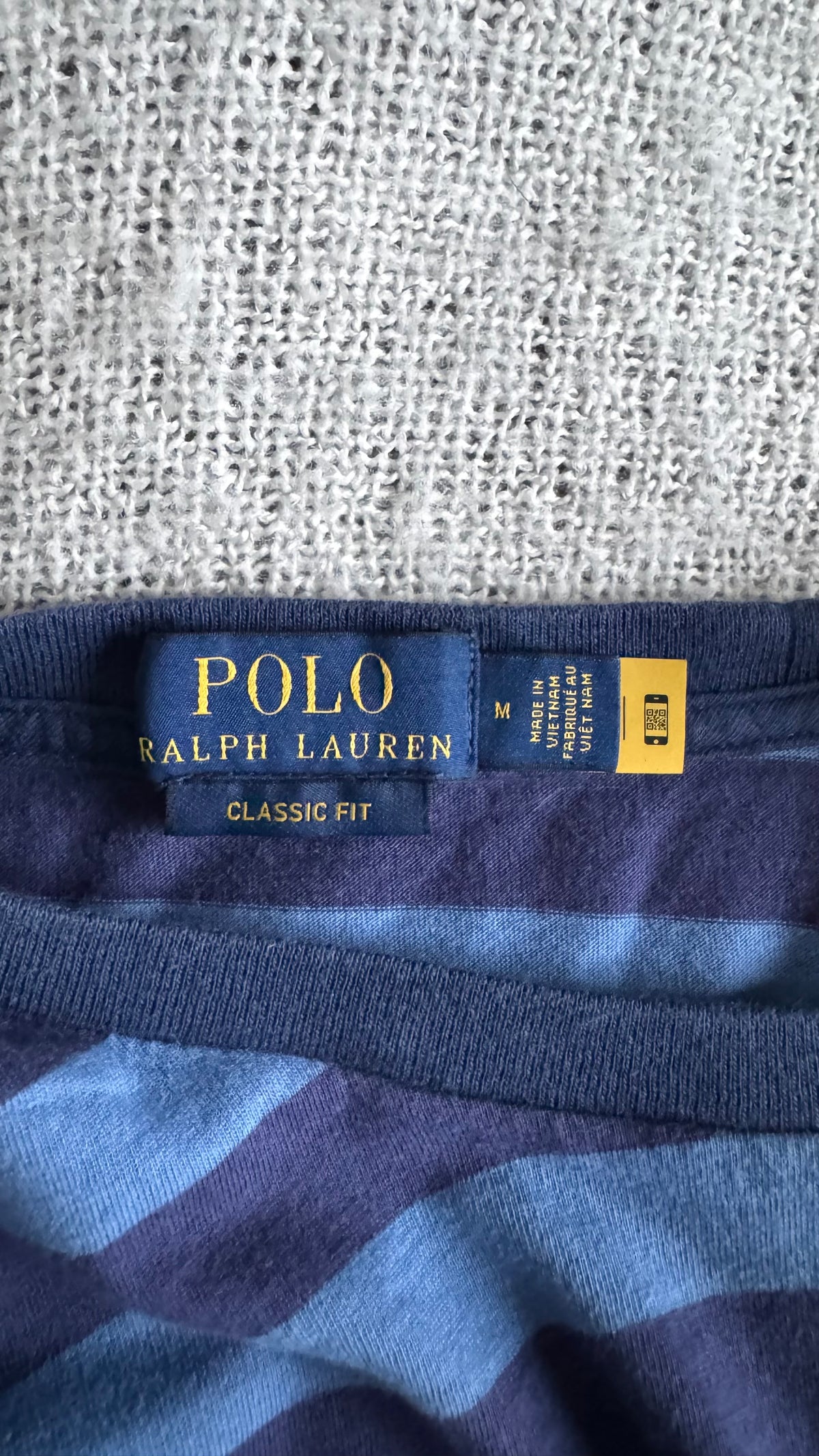 T-shirt bleu à rayures Ralph Lauren - M homme / L femme
