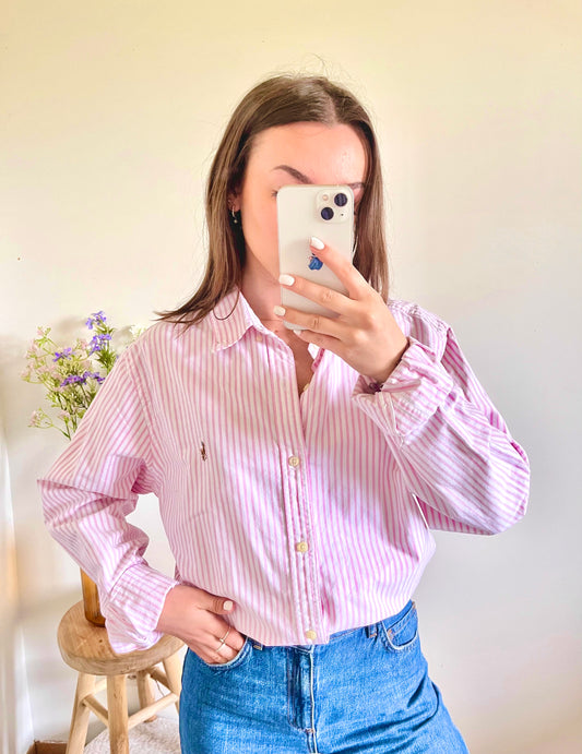 Chemise rayée rose Ralph Lauren - L homme / XL femme