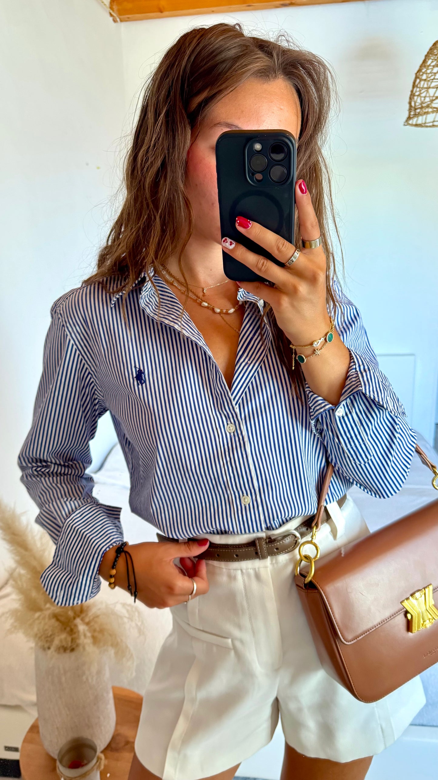 Chemise rayée bleue Ralph Lauren - S