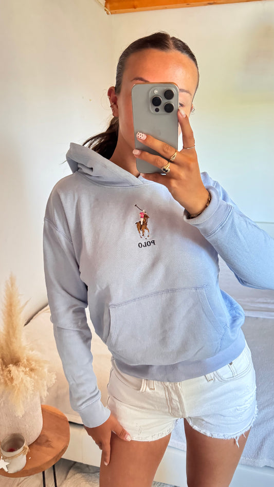 Sweat à capuche bleu pastel - XS