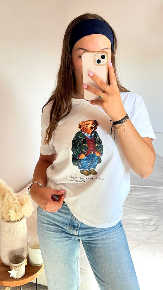 T-shirt blanc nounours Ralph Lauren - S