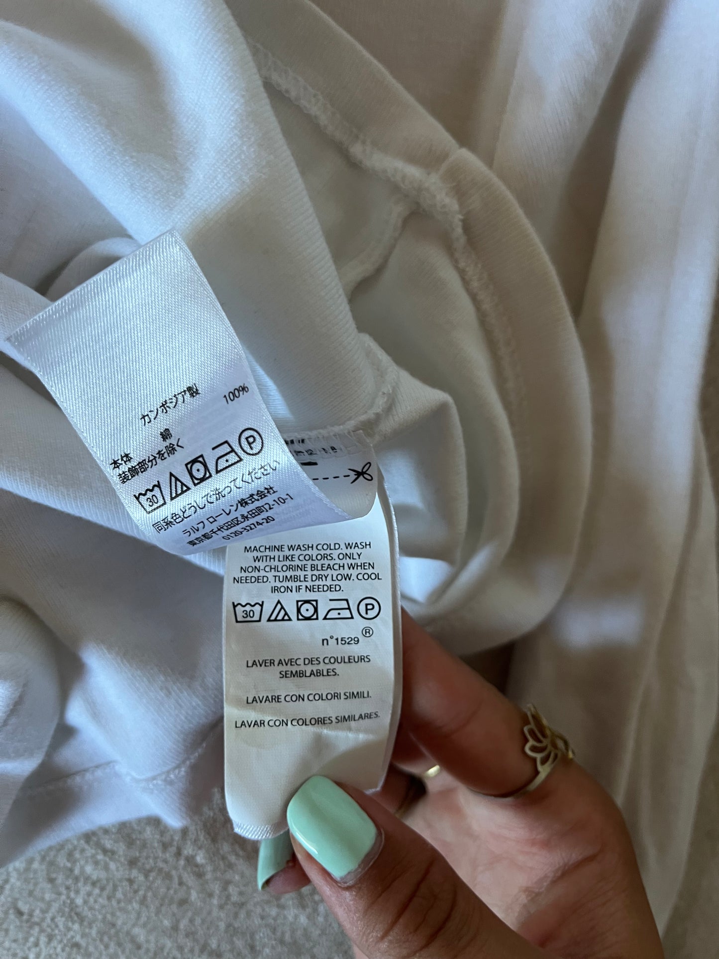 T-shirt manche longue blanc Ralph Lauren - XS