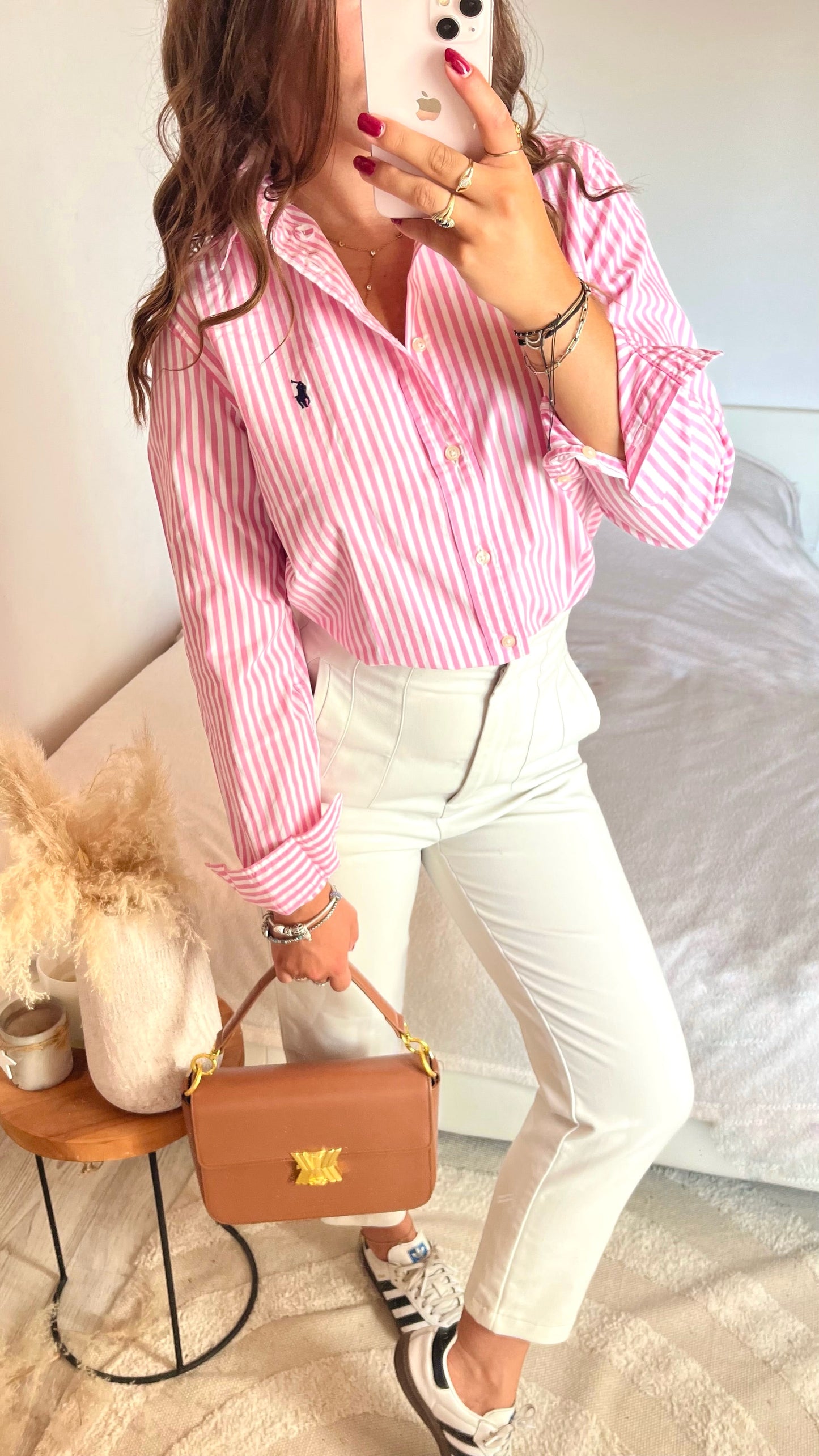 Chemise rayée rose Ralph Lauren - S/M