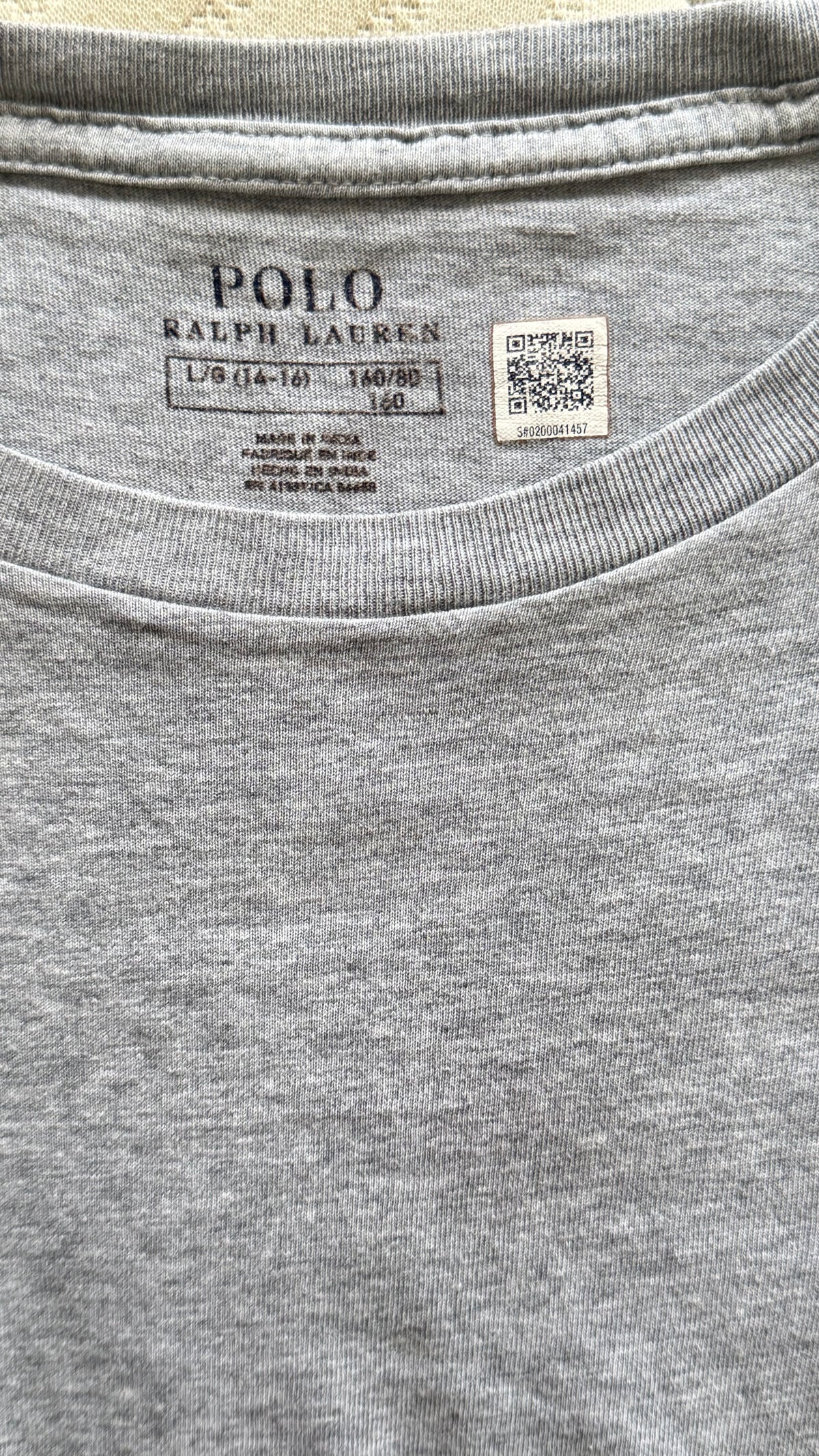 T-shirt gris col rond Ralph Lauren - M