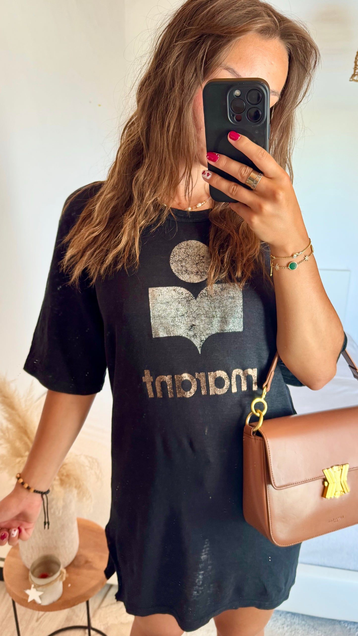 T-shirt en lin noir Isabel Marant - M