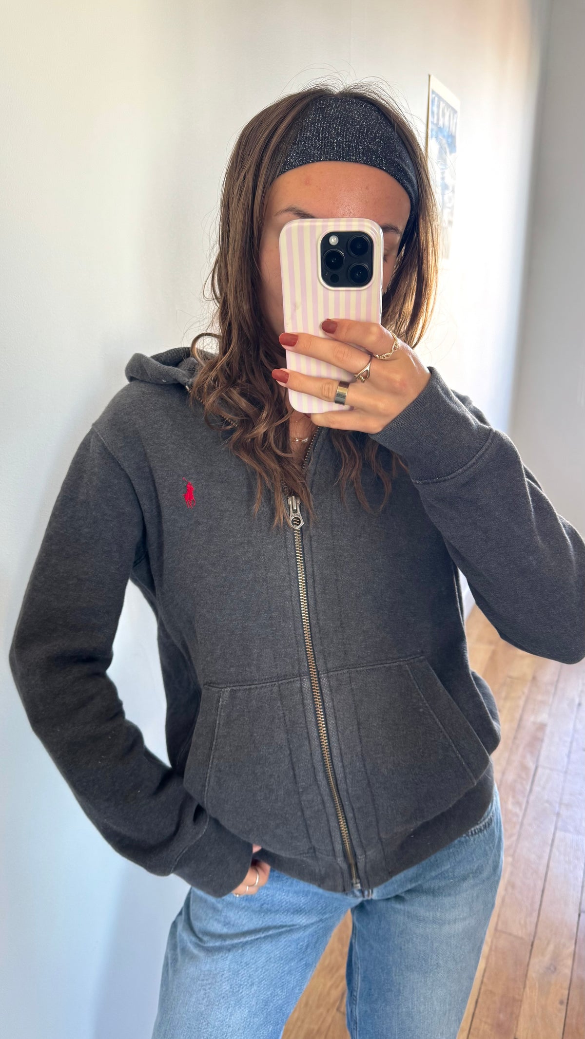 Veste à capuche grise Ralph Lauren - S