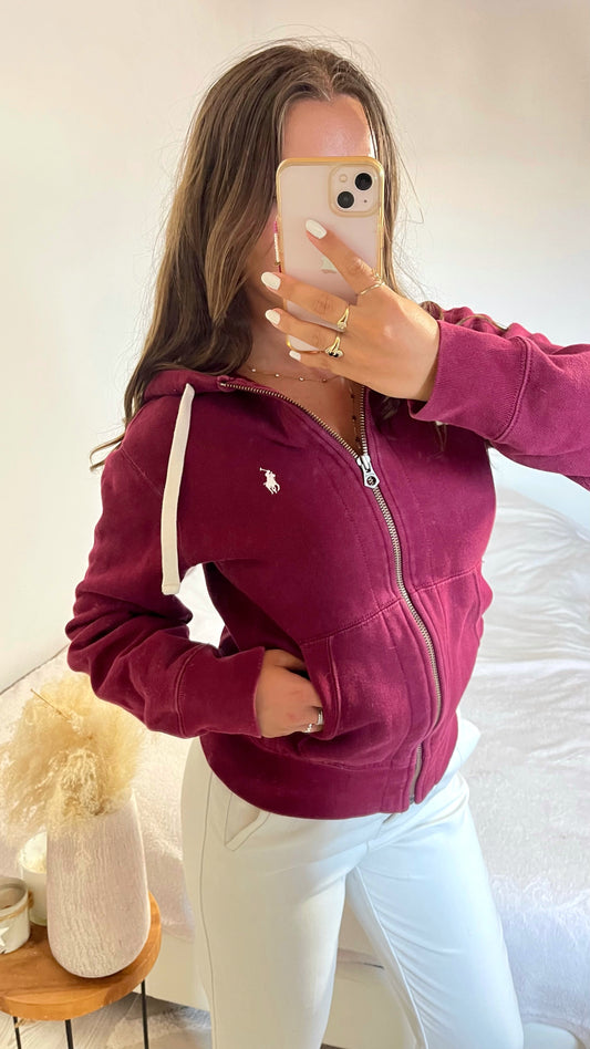 Veste a capuche bordeaux - S femme / XS homme