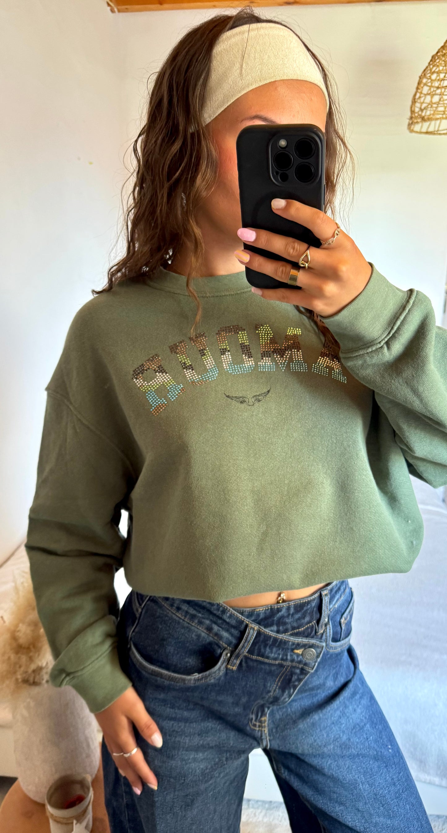 Sweat vert a strass Zadig & Voltaire - M