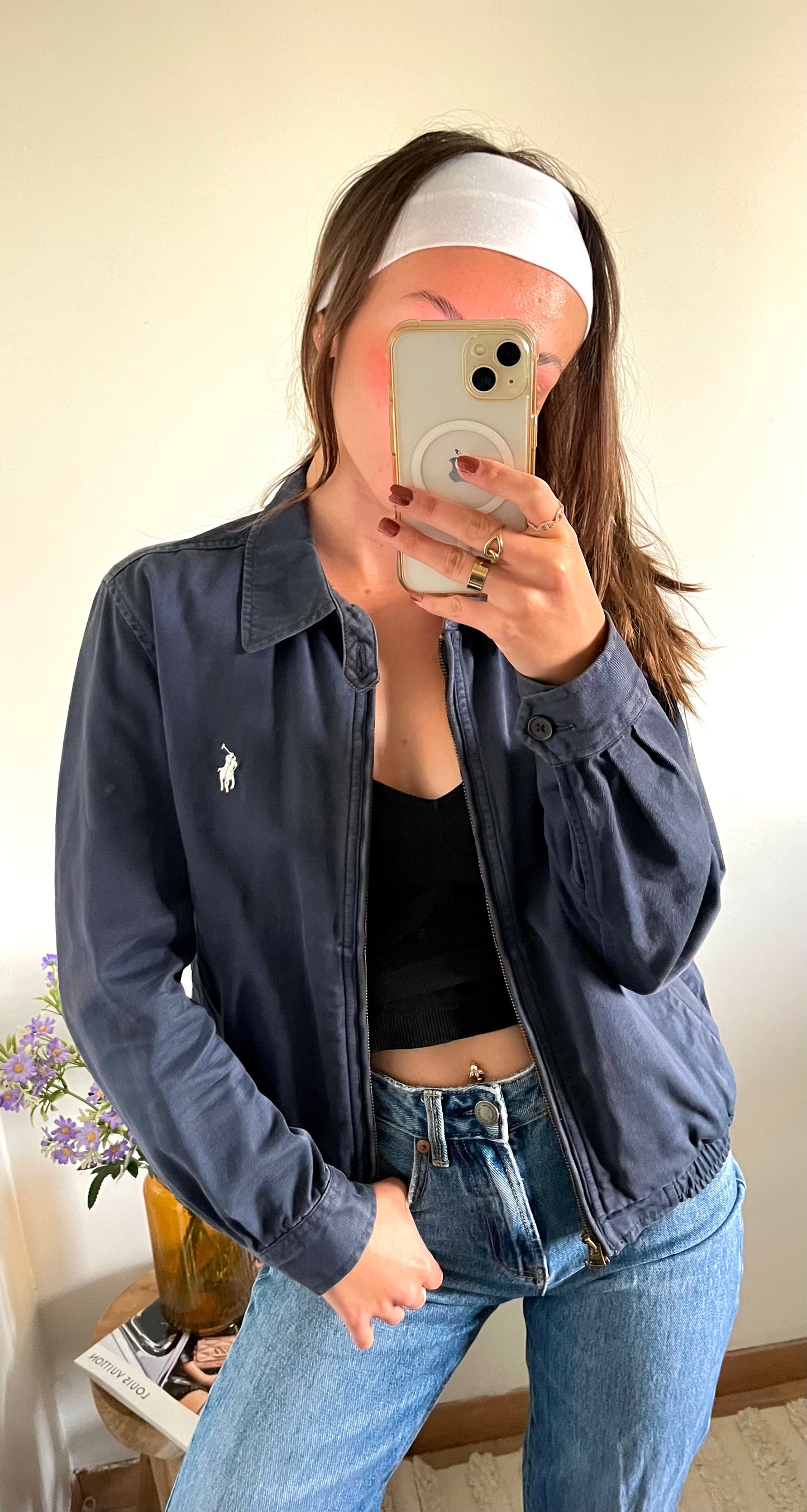 Veste toile de coton marine Ralph Lauren - M