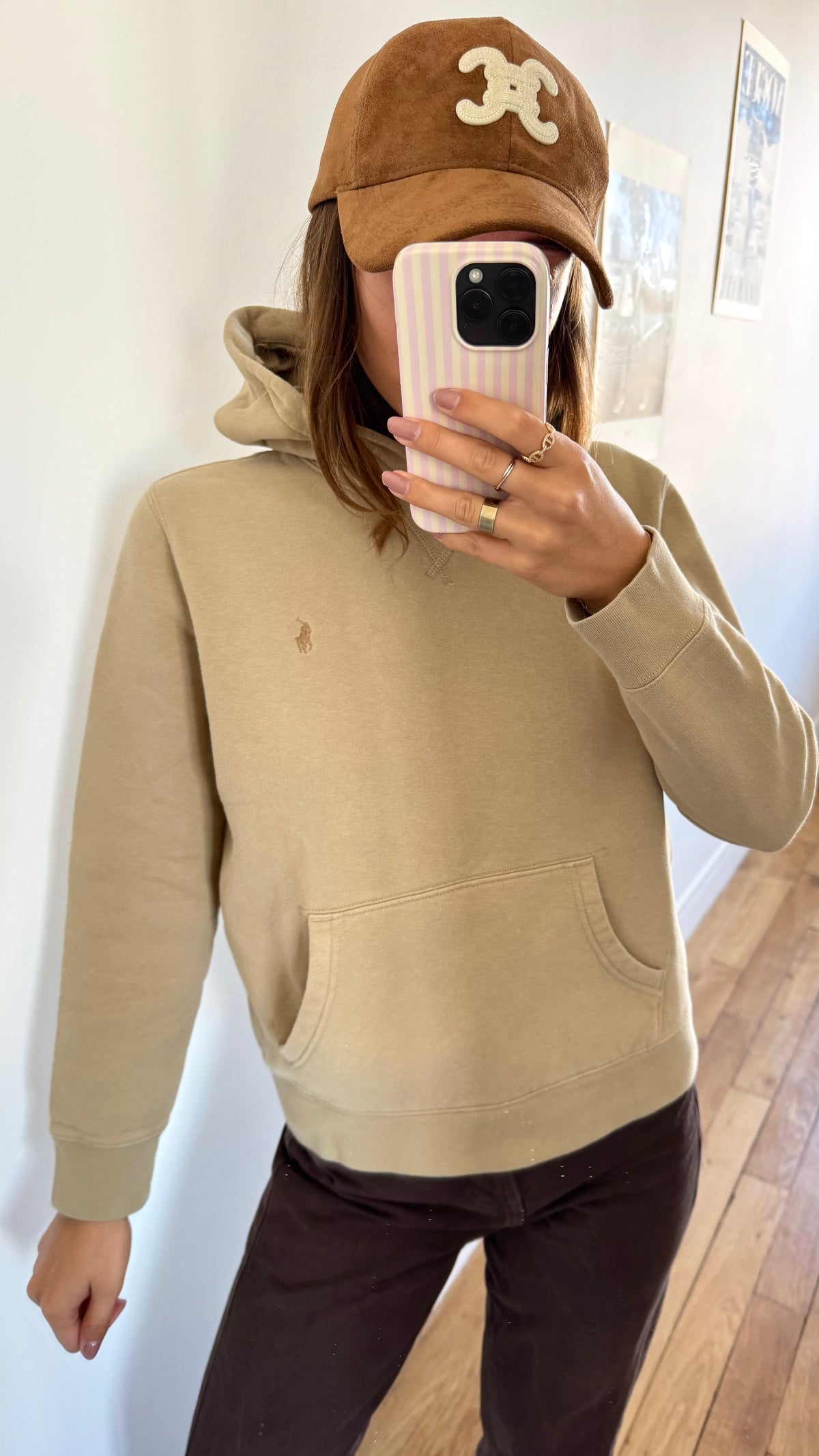 Sweat beige à capuche Ralph Lauren - XS